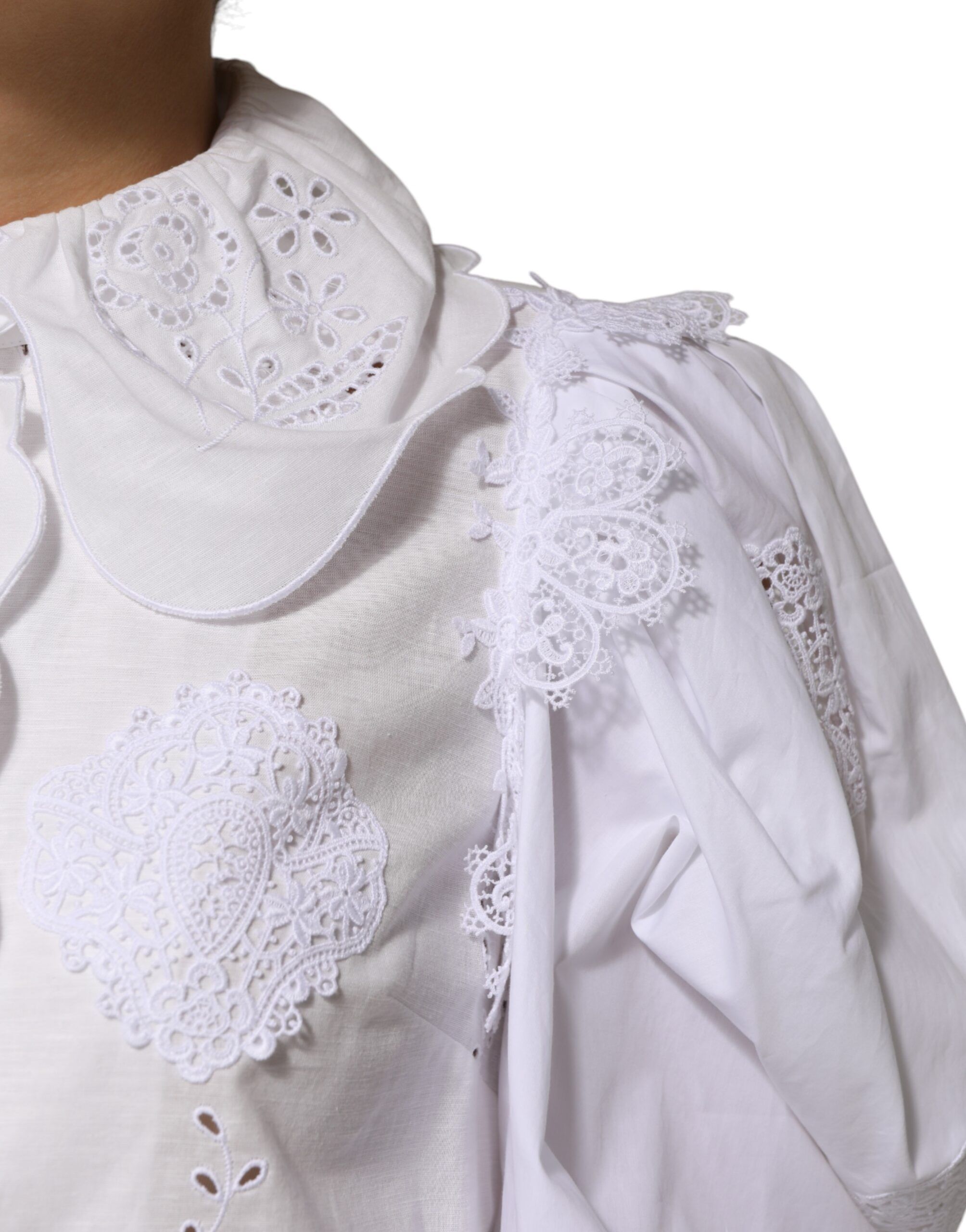 Ruffled Lace Embellished Blouse Women's Top - Dolce & Gabbana - Modalova
