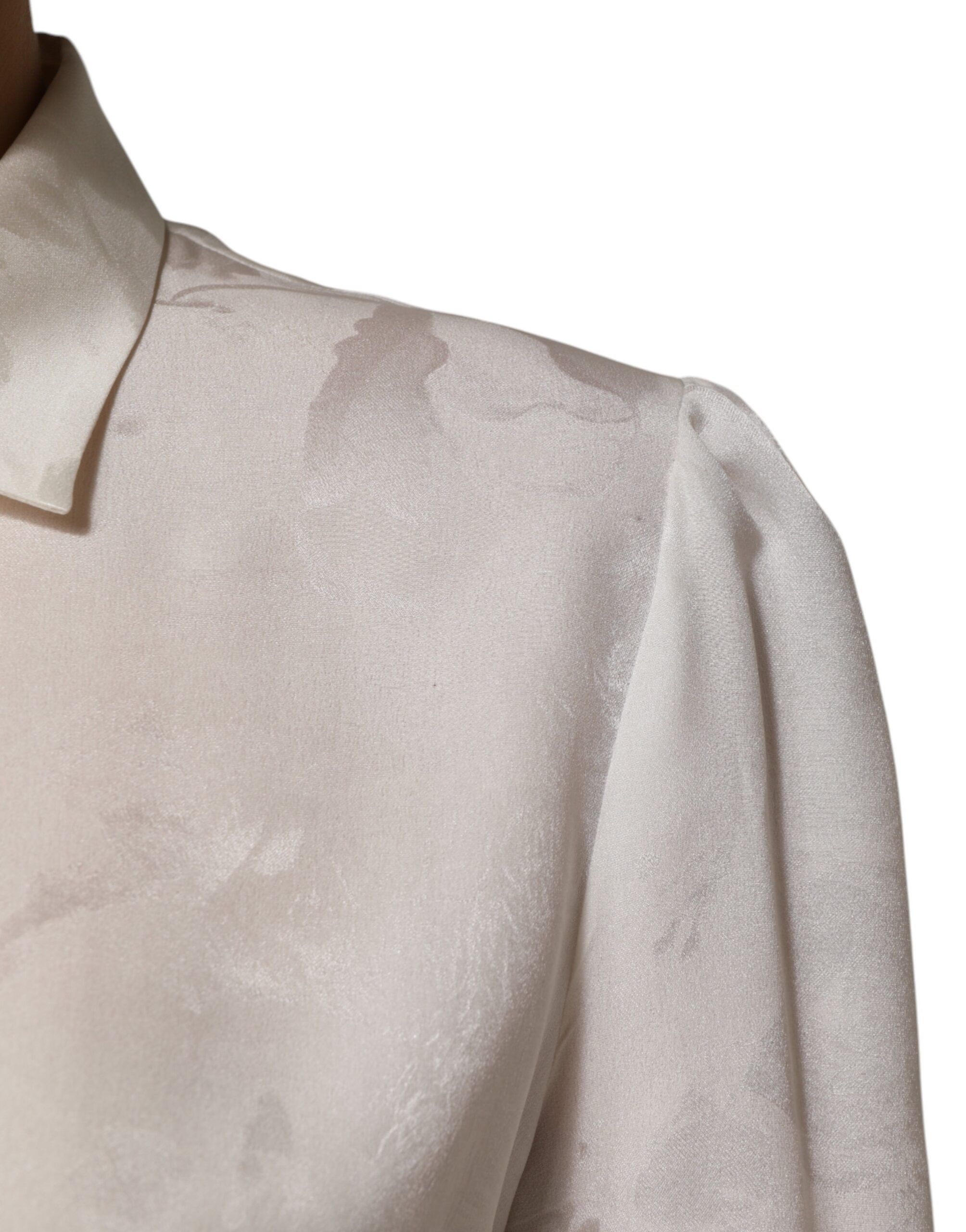 Silk Long Sleeves Collared Shirt Women's Top - Dolce & Gabbana - Modalova