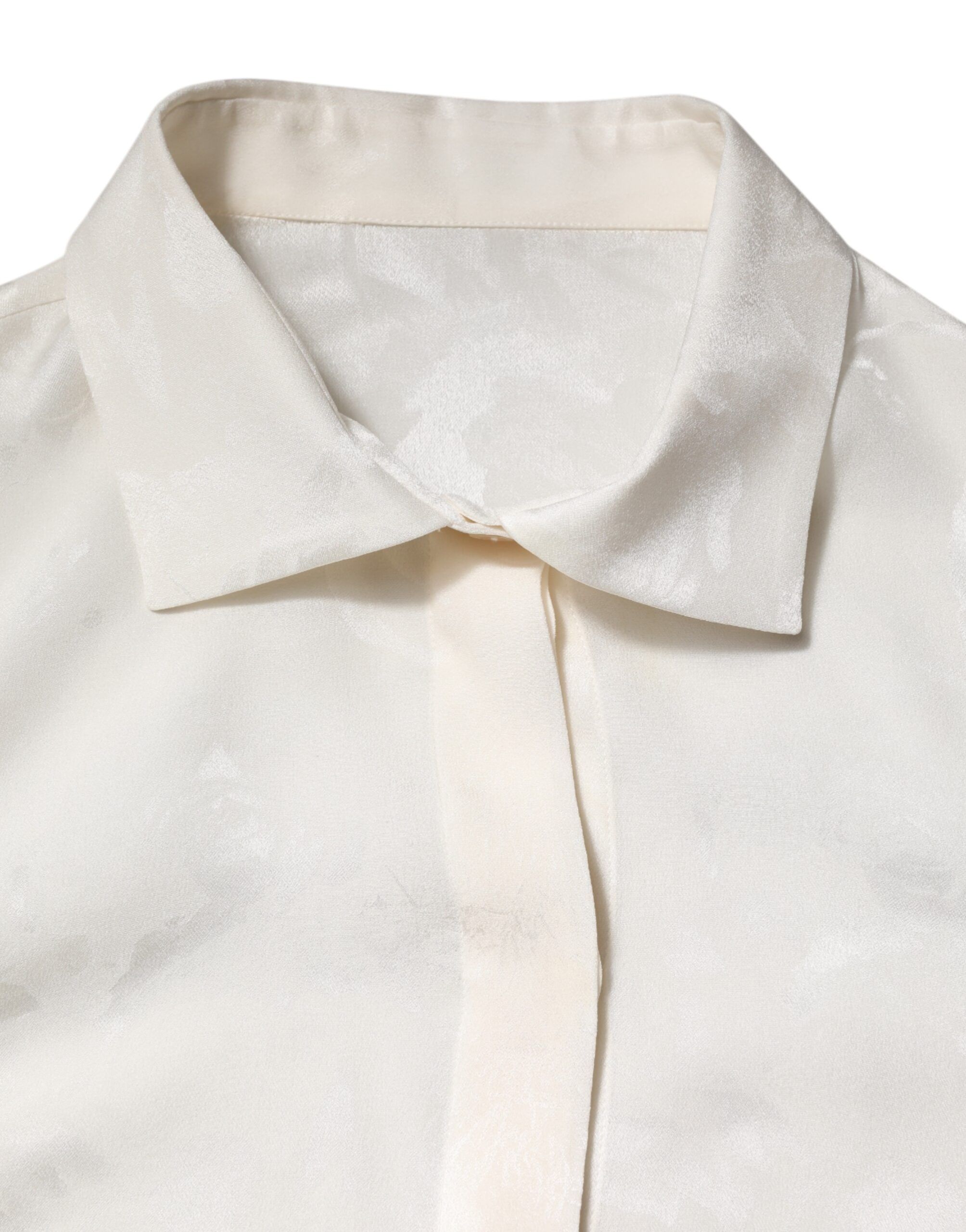 Silk Long Sleeves Collared Shirt Women's Top - Dolce & Gabbana - Modalova