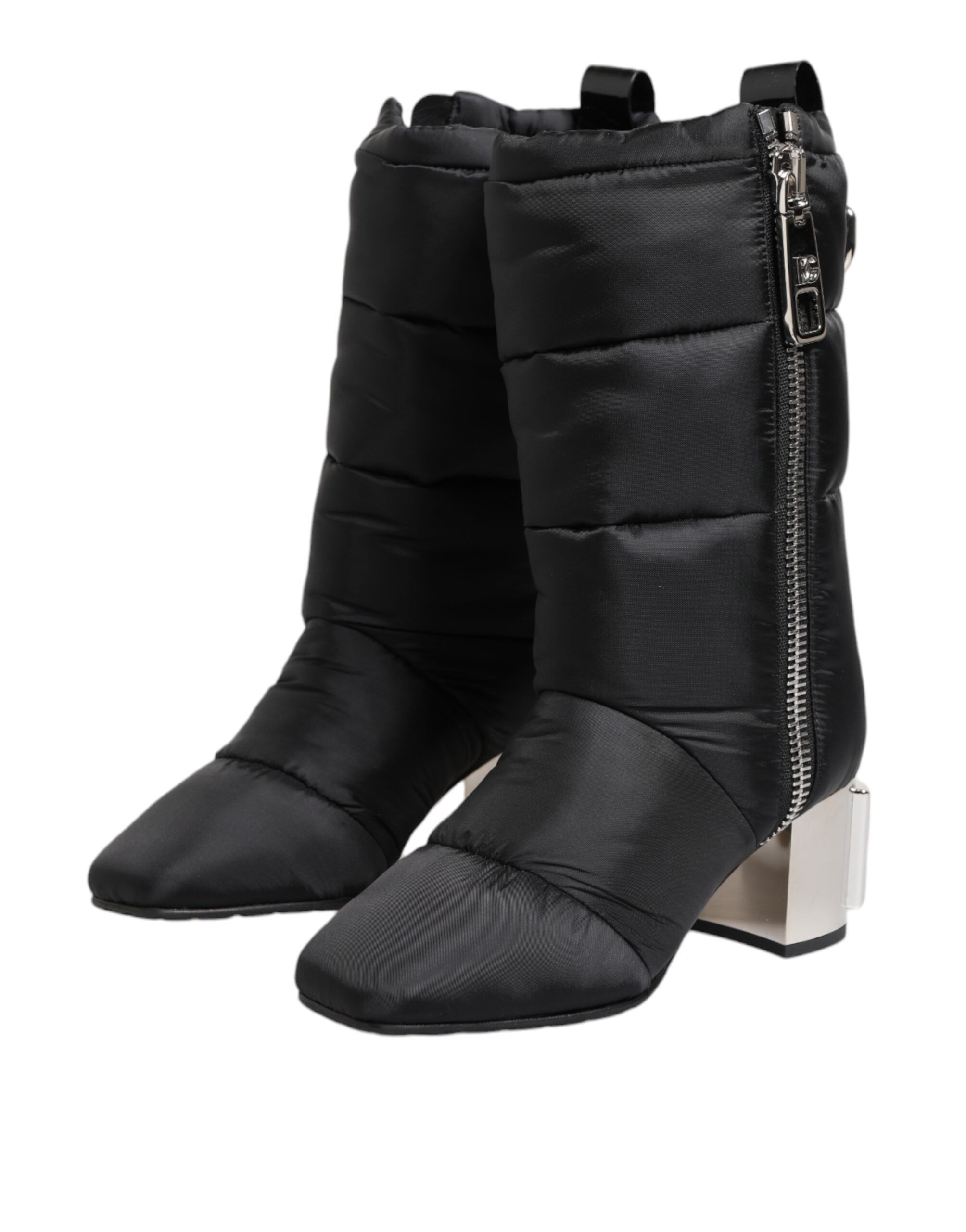 Padded Mid Calf Logo Heel Boots Women's Shoes - Dolce & Gabbana - Modalova