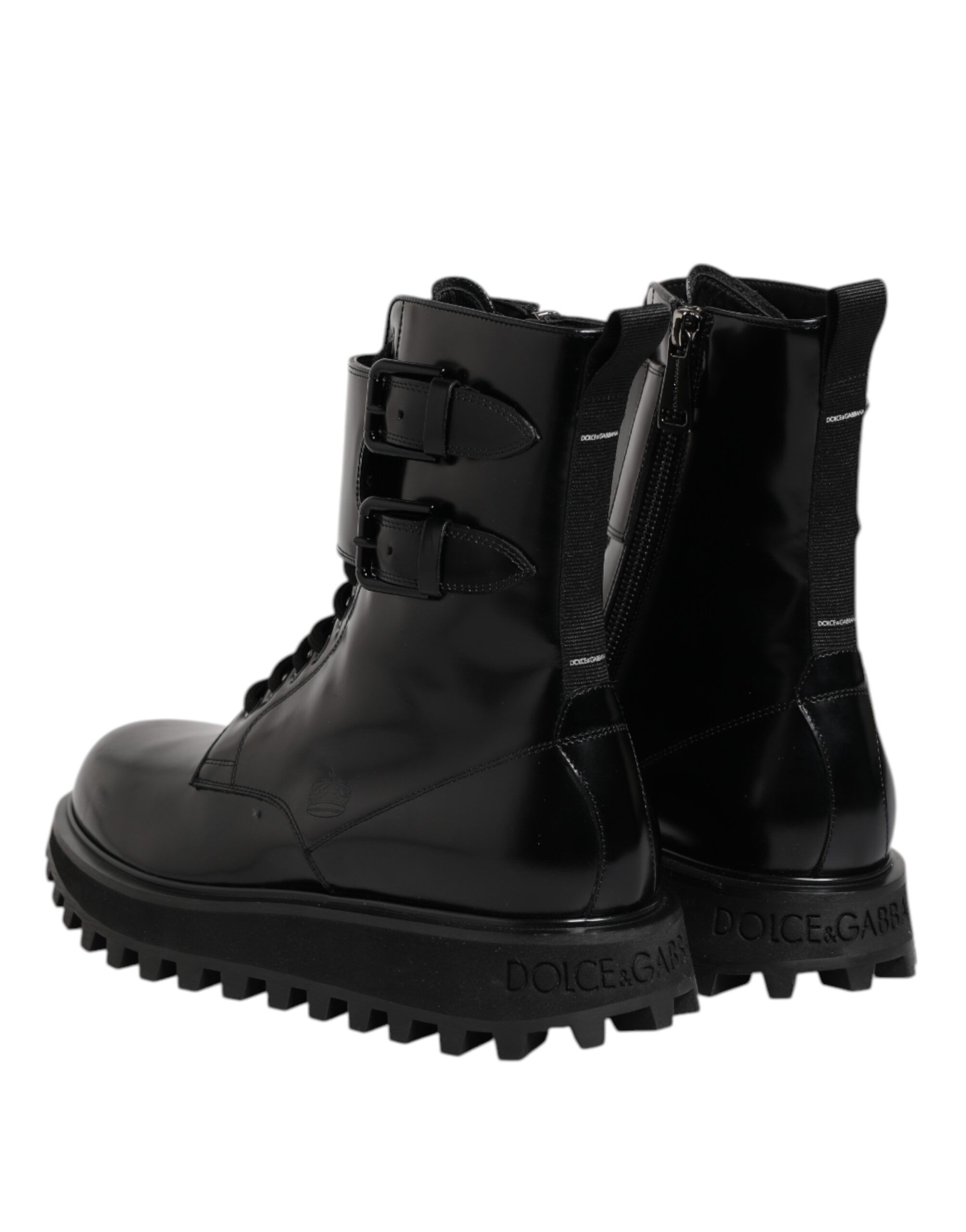 Leather Lace Up Mid Calf Boots Men's Shoes - Dolce & Gabbana - Modalova