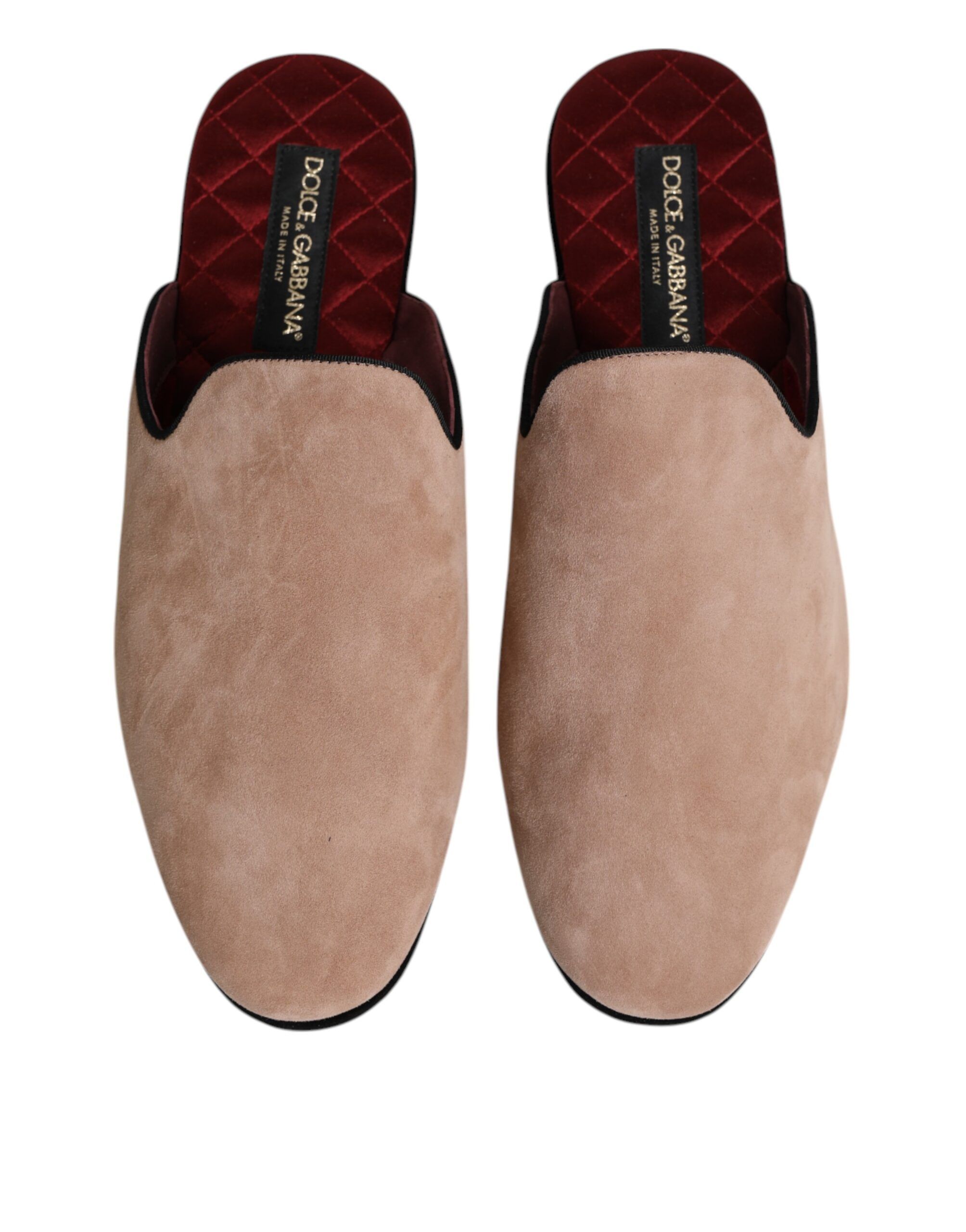 Suede Leather Slides Flat Slipper Men's Shoes - Dolce & Gabbana - Modalova