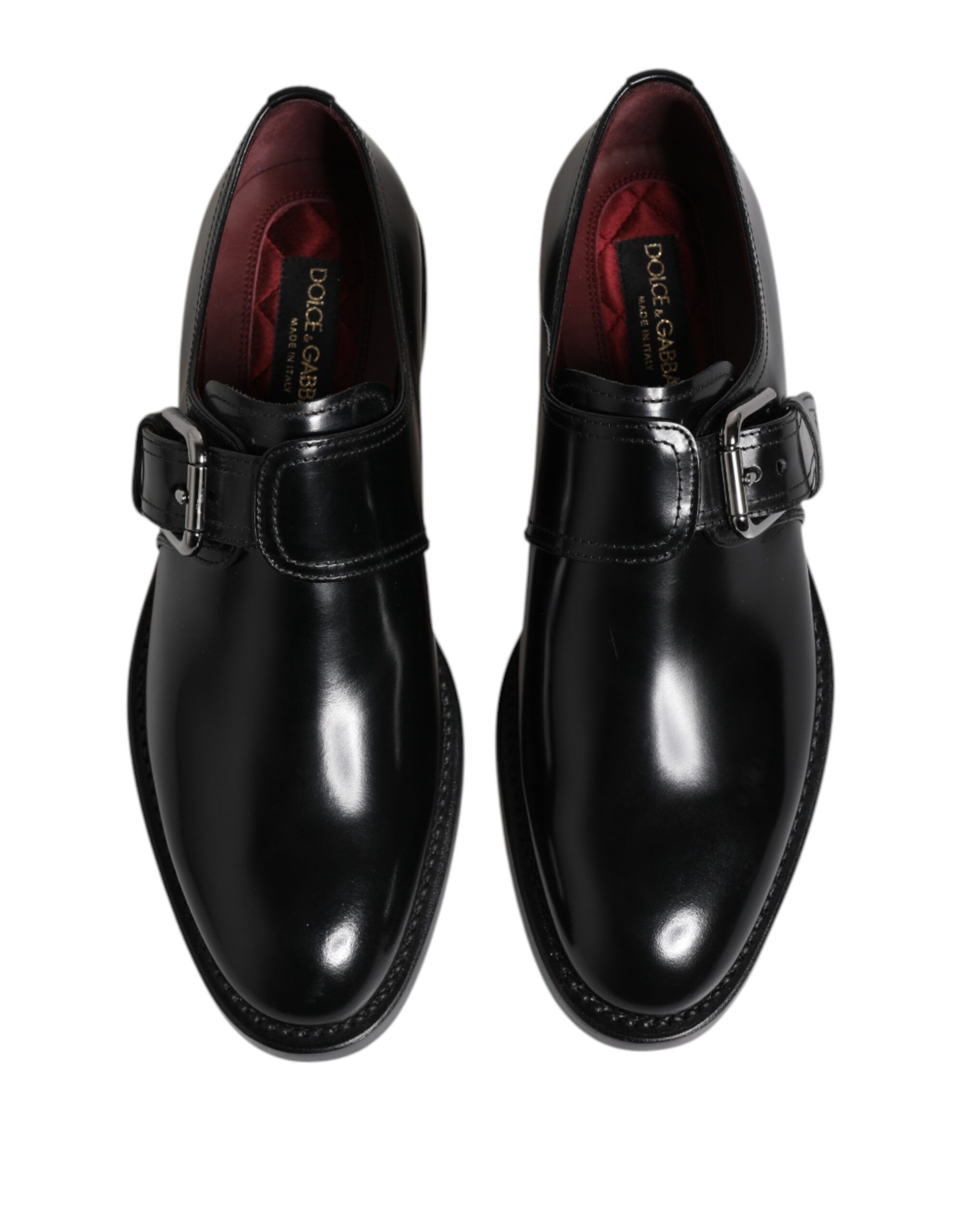 Leather Monk Strap Derby Formal Men's Shoes - Dolce & Gabbana - Modalova