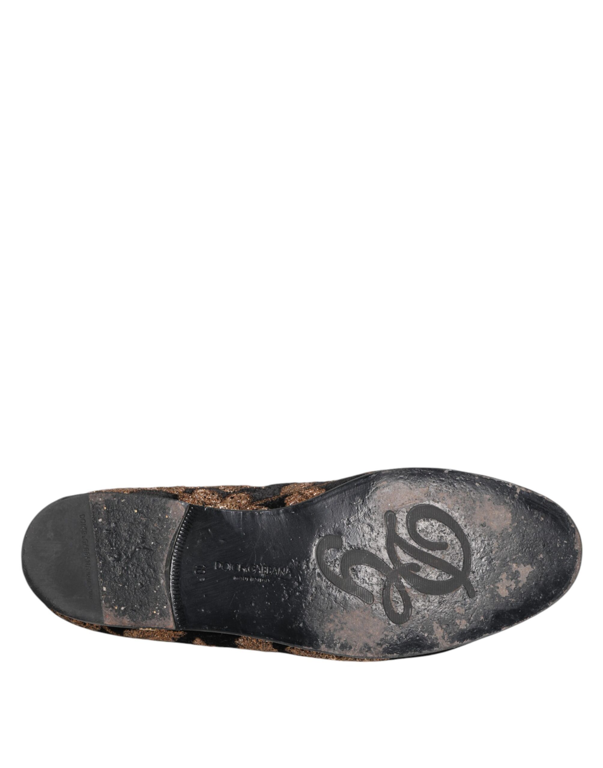 Black Floral Embroidery Men Loafers Men's Shoes (Pre-Owned) - Dolce & Gabbana - Modalova