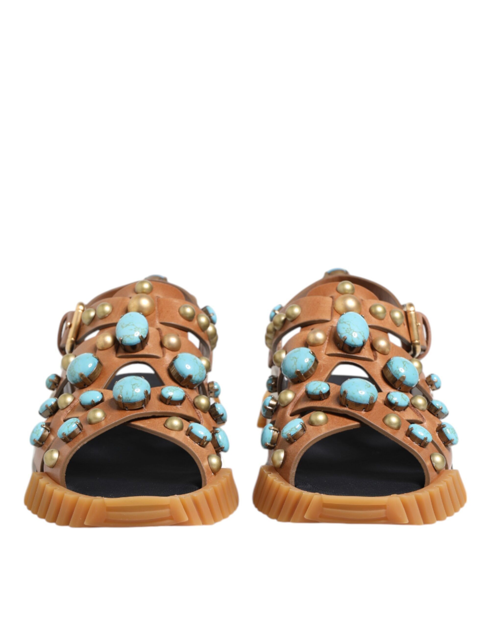 Leather Studded Slides Sandals Men's Shoes - Dolce & Gabbana - Modalova