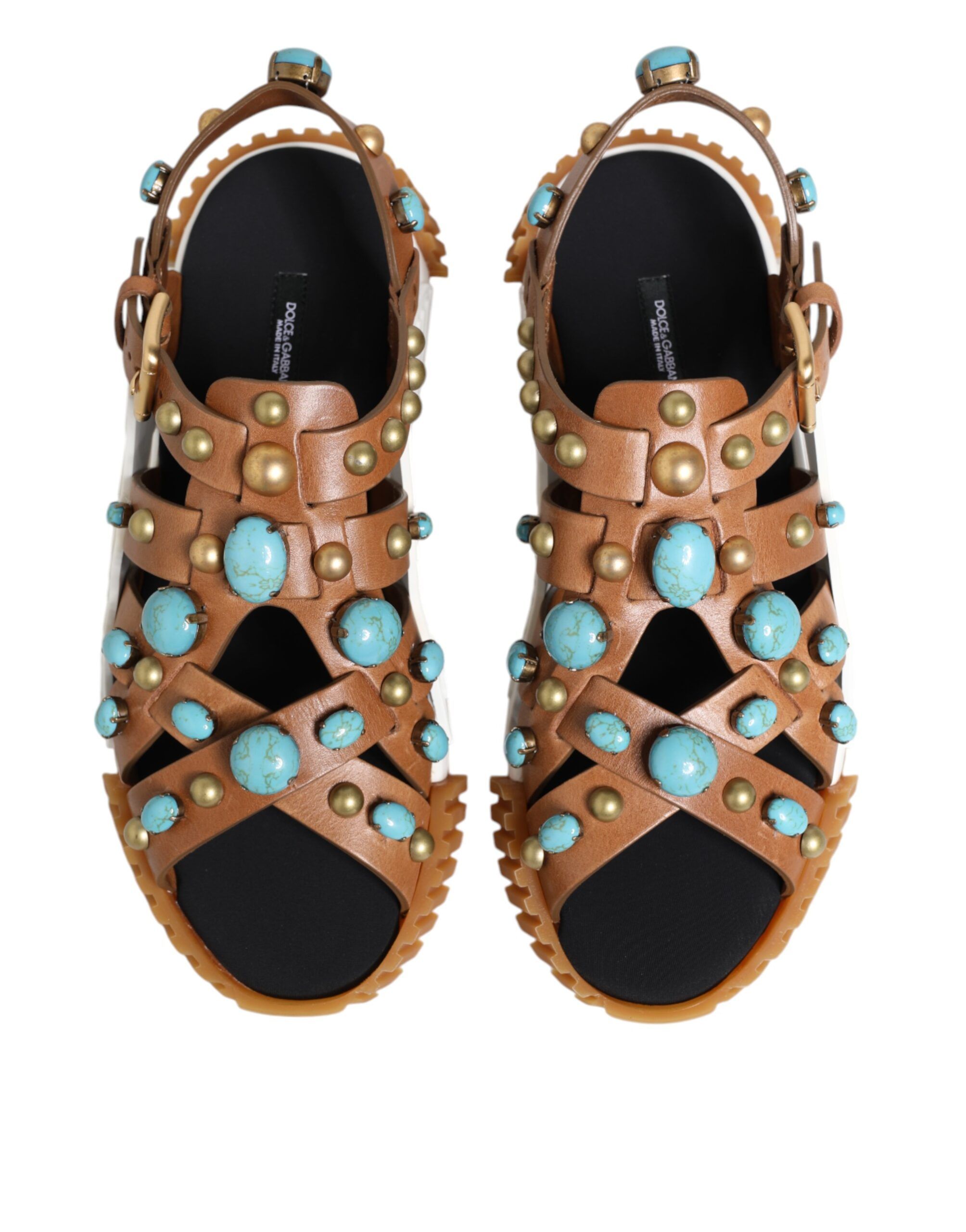 Leather Studded Slides Sandals Men's Shoes - Dolce & Gabbana - Modalova