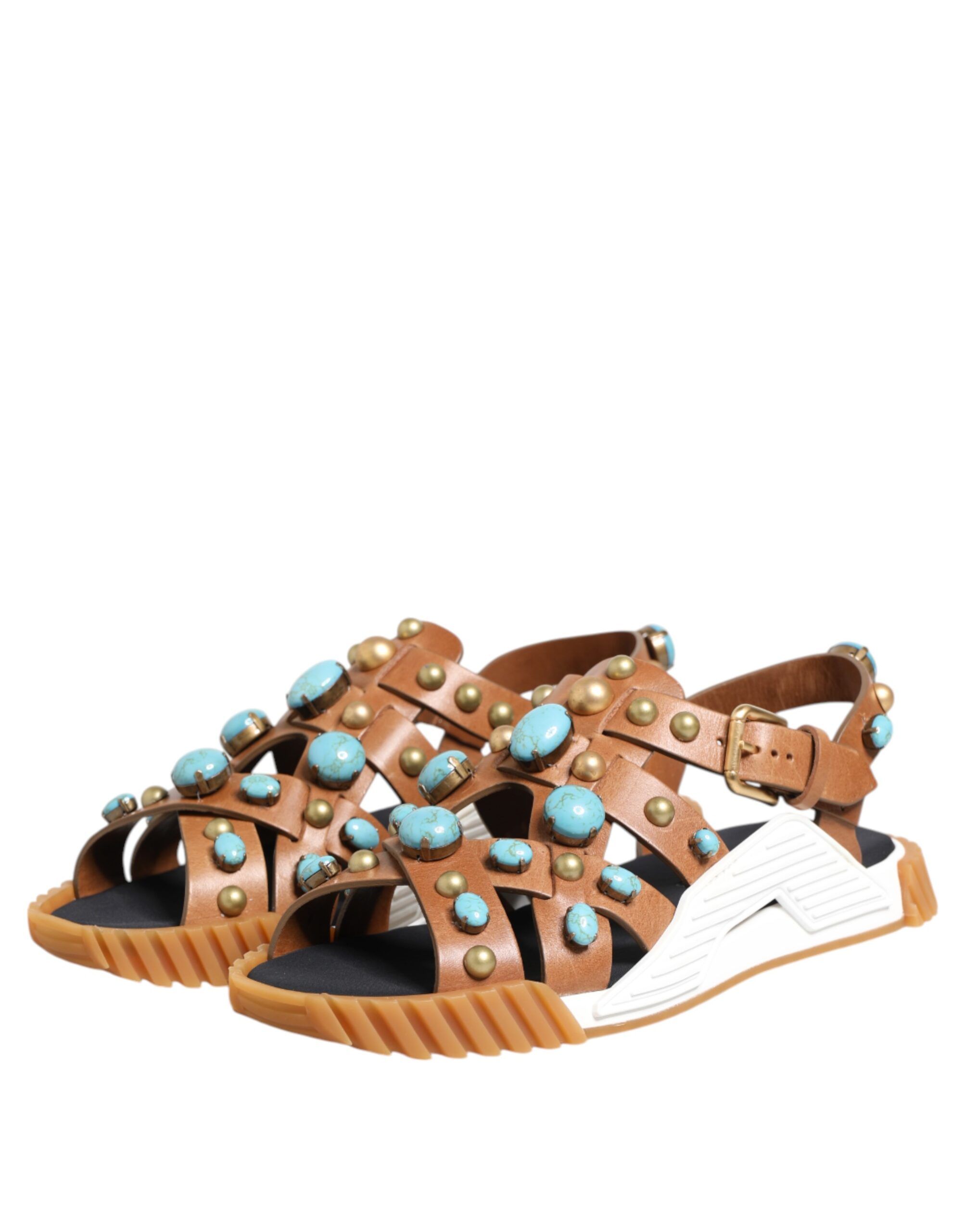 Leather Studded Slides Sandals Men's Shoes - Dolce & Gabbana - Modalova