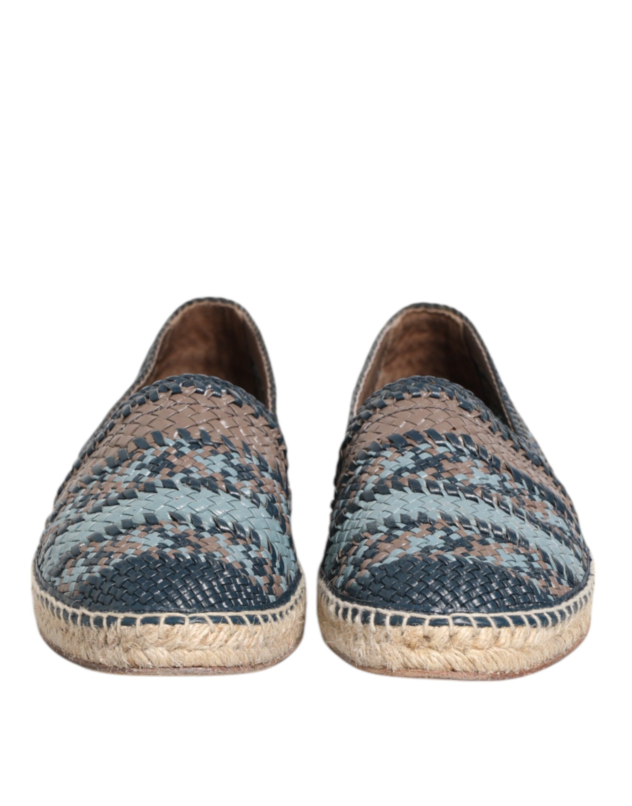 Gray Woven Leather Buffalo Espadrille Men's Shoes - Dolce & Gabbana - Modalova