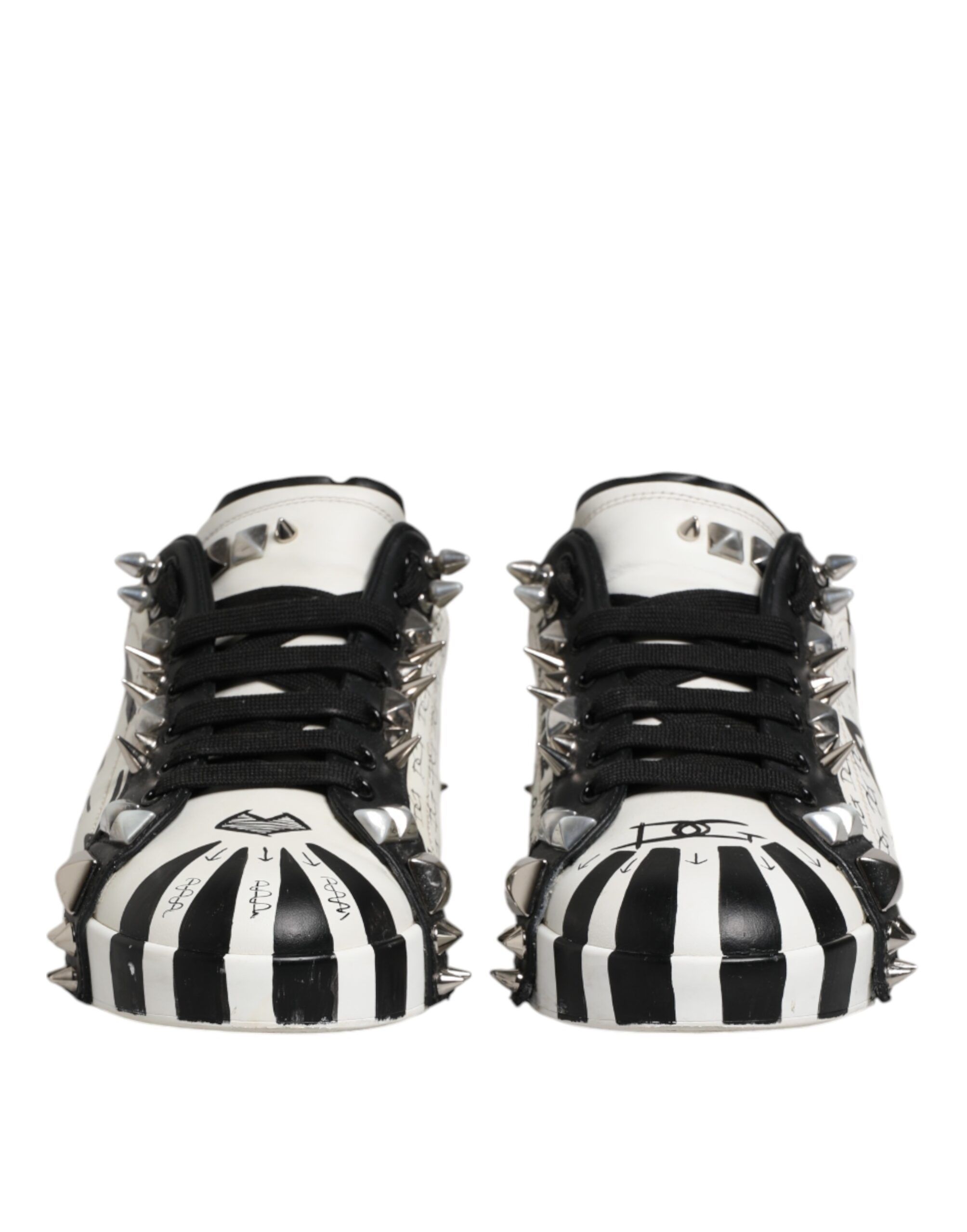 Black White Studded Low Top Sneakers Men's Shoes (Pre-Owned) - Dolce & Gabbana - Modalova