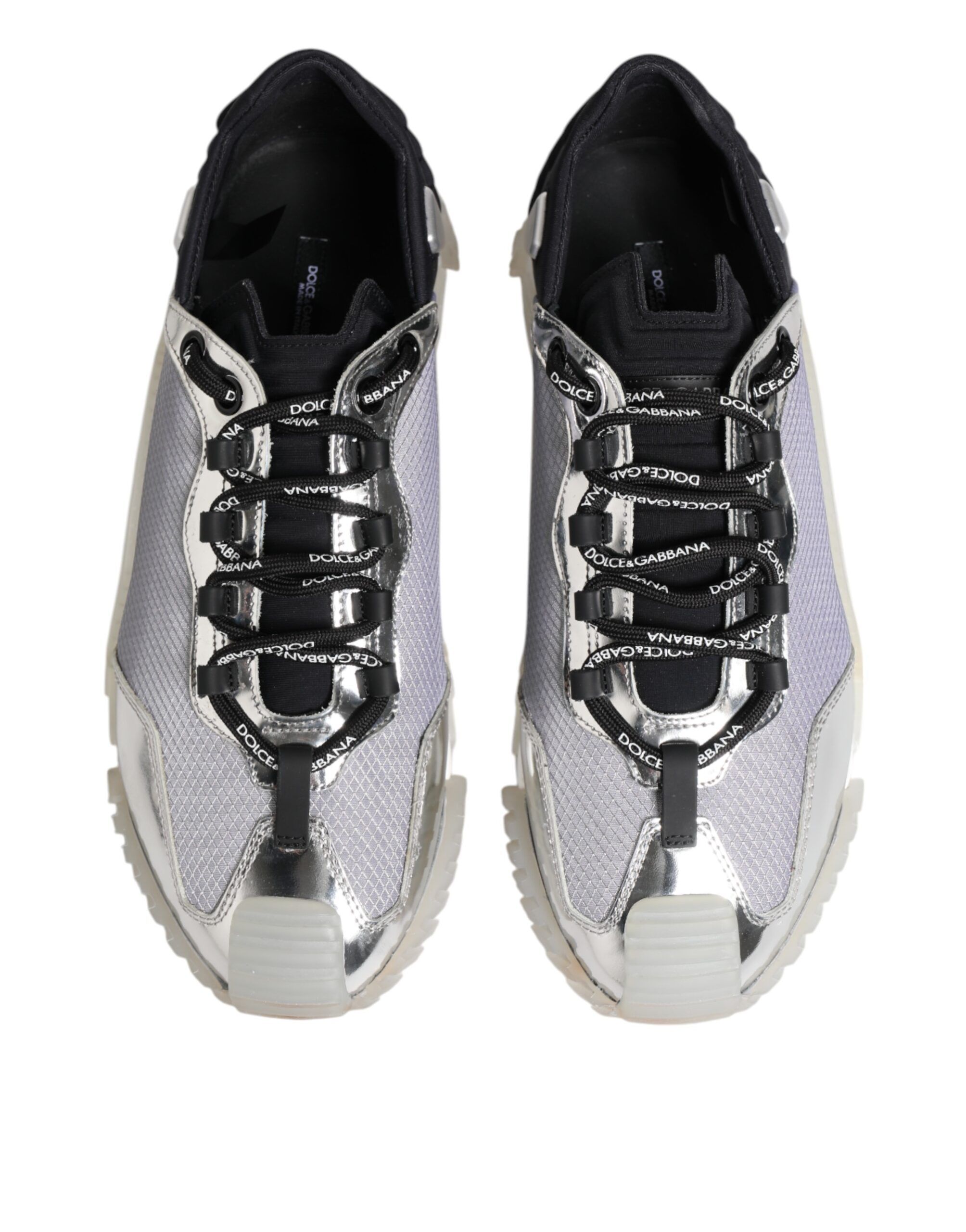 Silver Black Nylon NS1 Low Top Sneakers Men's Shoes (Pre-Owned) - Dolce & Gabbana - Modalova
