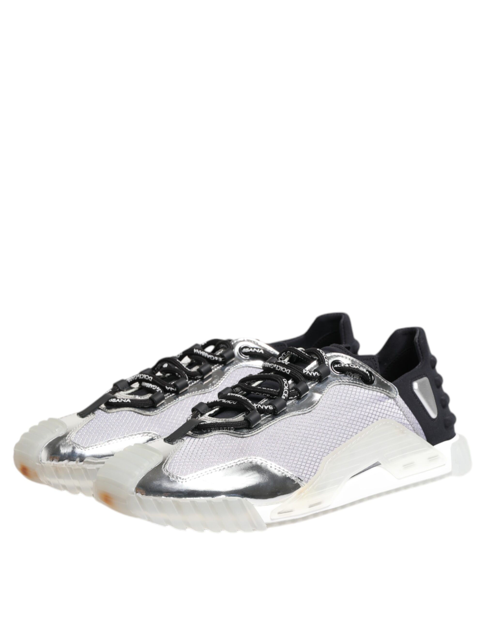 Silver Black Nylon NS1 Low Top Sneakers Men's Shoes (Pre-Owned) - Dolce & Gabbana - Modalova