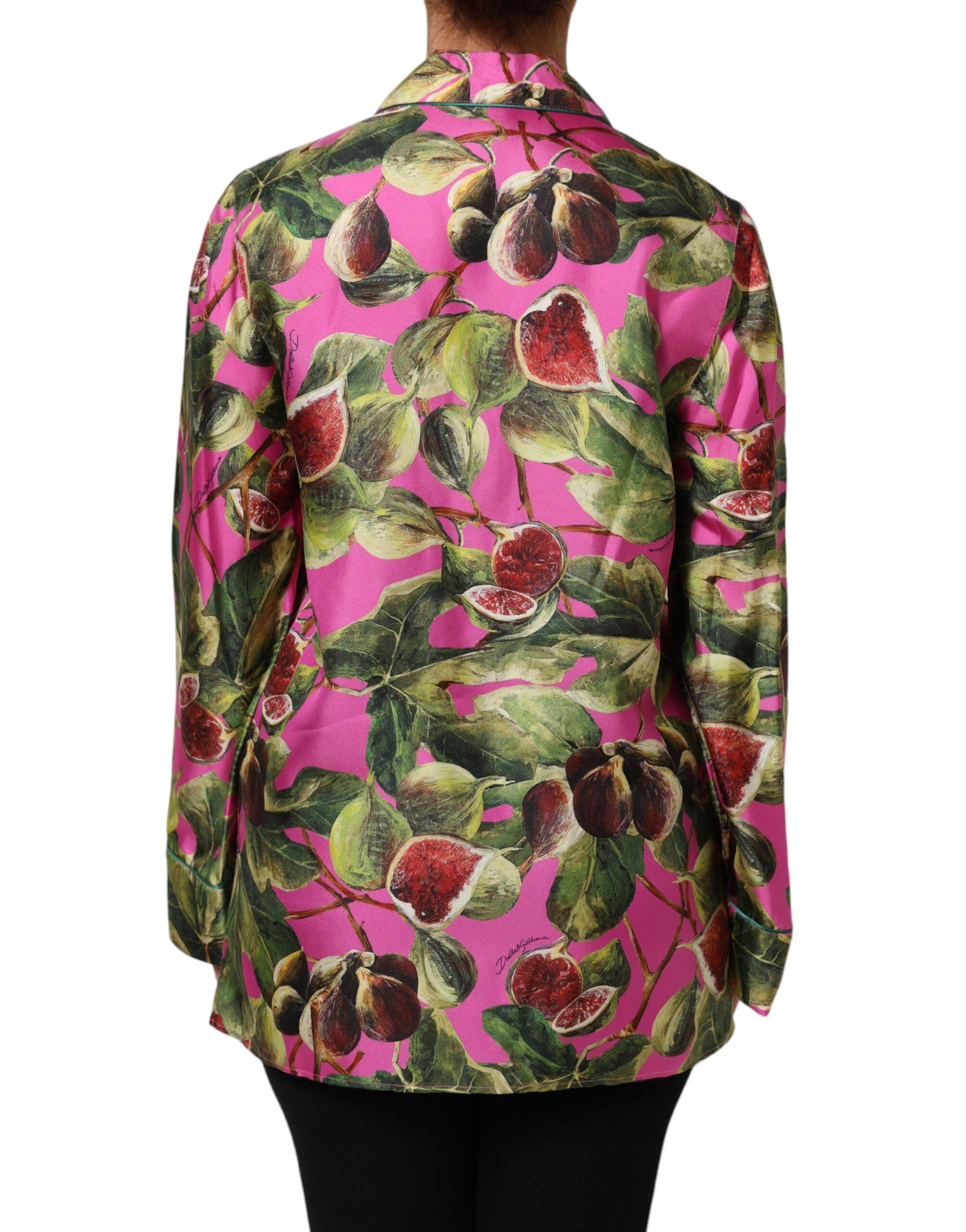 Hot Fig Printed Silk Shirt Blouse Women's Top - Dolce & Gabbana - Modalova