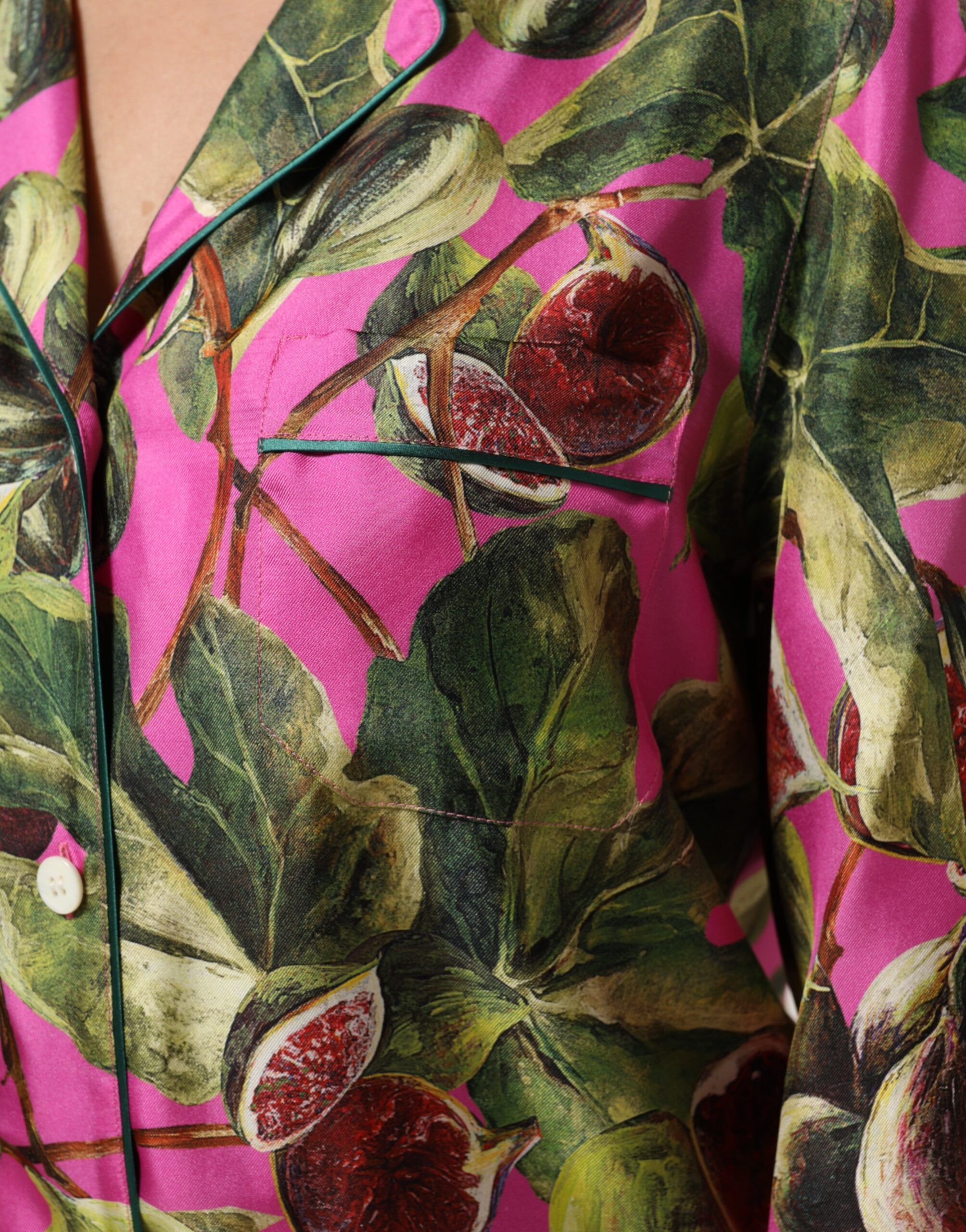 Hot Fig Printed Silk Shirt Blouse Women's Top - Dolce & Gabbana - Modalova