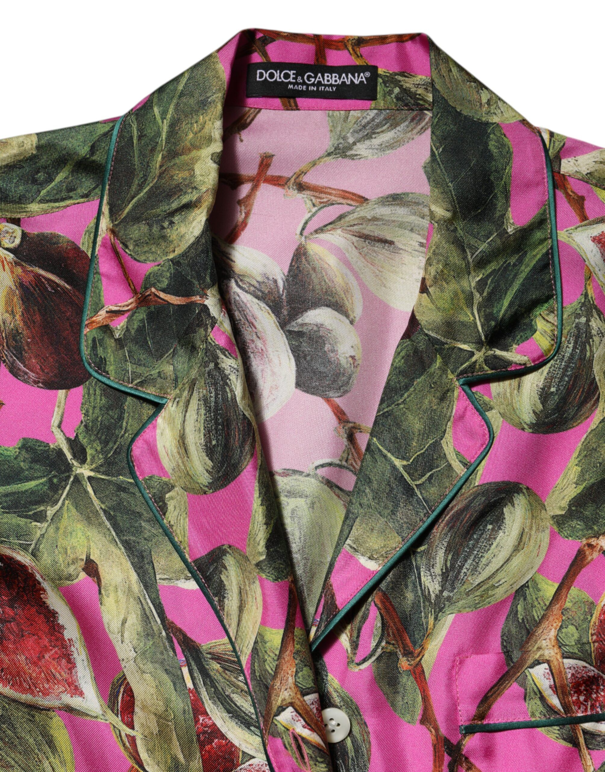 Hot Fig Printed Silk Shirt Blouse Women's Top - Dolce & Gabbana - Modalova