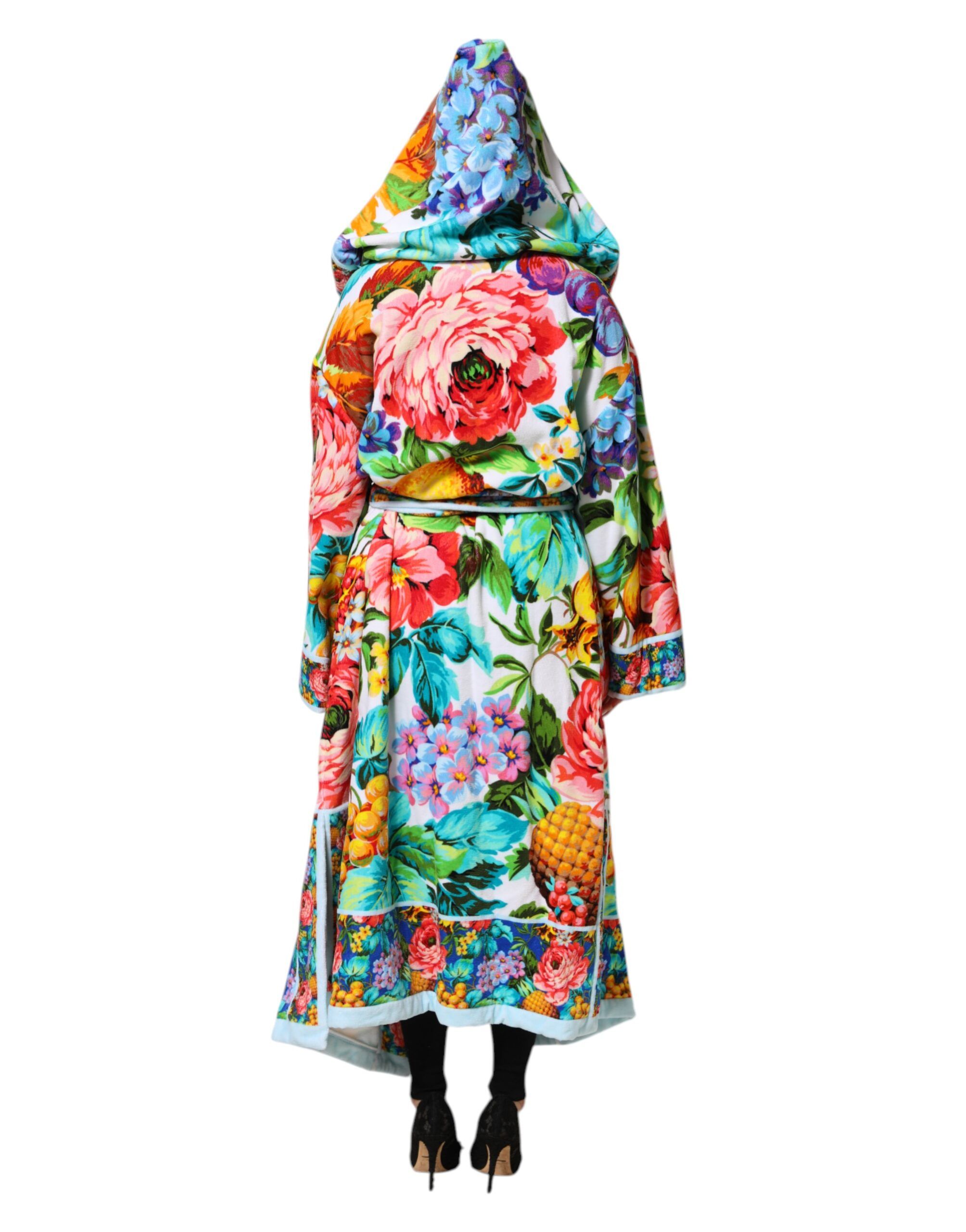 Floral Print Belted Bathrobe Coat Women's Jacket - Dolce & Gabbana - Modalova