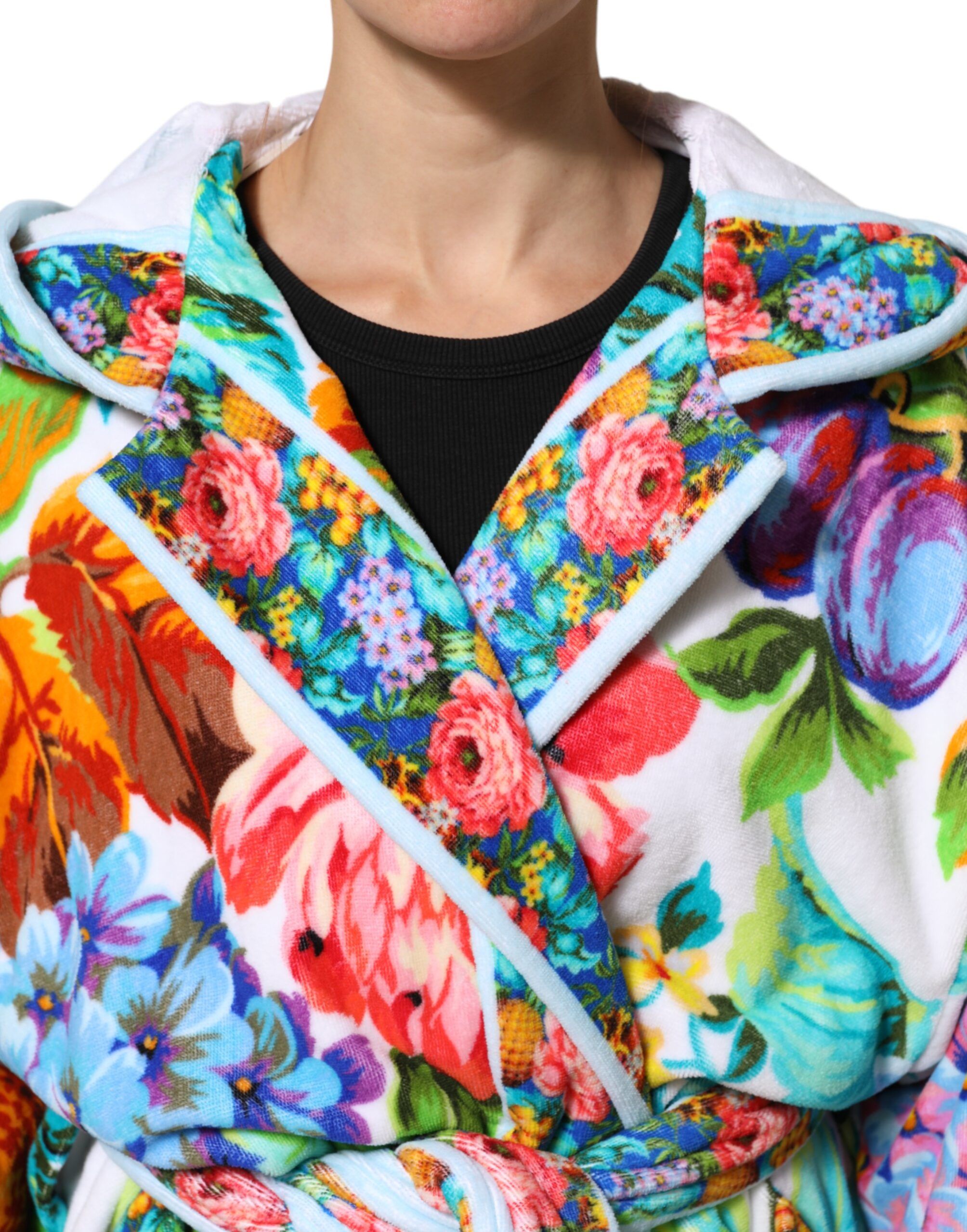 Floral Print Belted Bathrobe Coat Women's Jacket - Dolce & Gabbana - Modalova