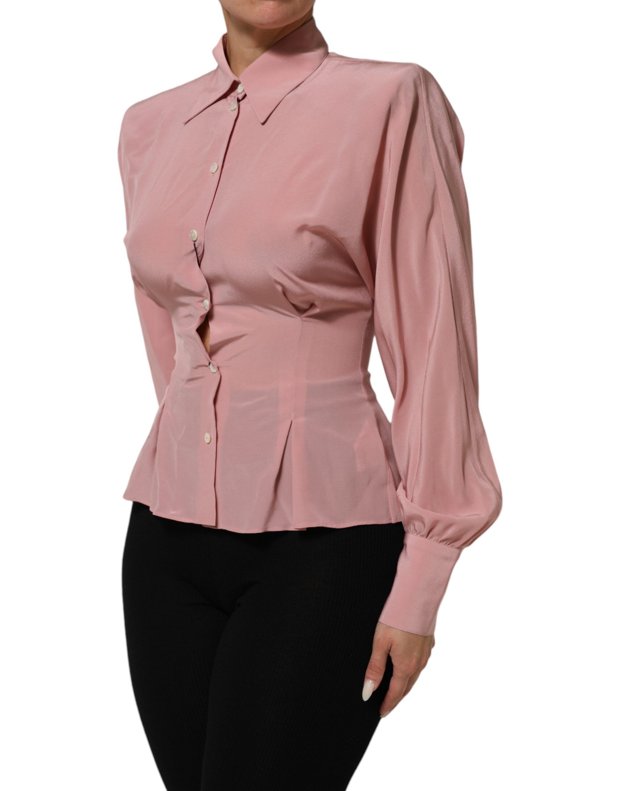 Silk Collared Long Sleeves Blouse Women's Top (Pre-Owned) - Dolce & Gabbana - Modalova