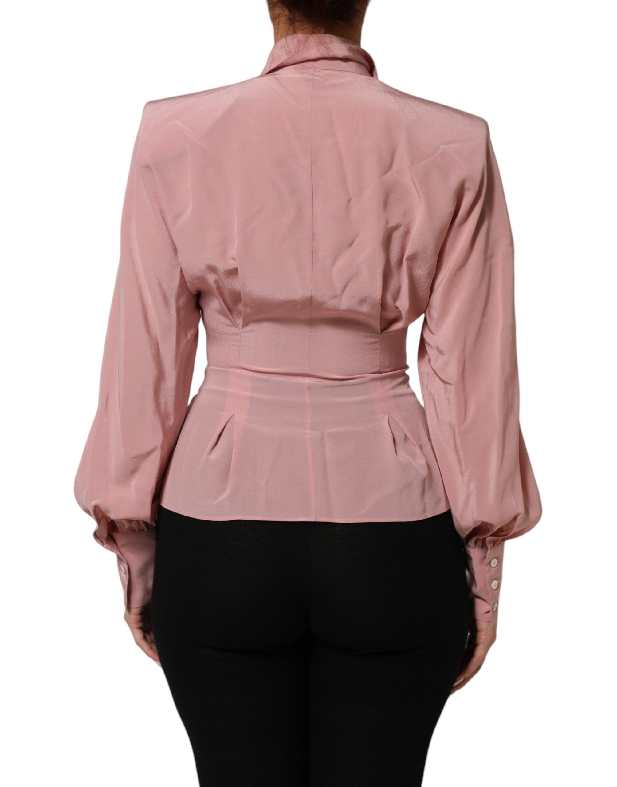 Silk Collared Long Sleeves Blouse Women's Top (Pre-Owned) - Dolce & Gabbana - Modalova