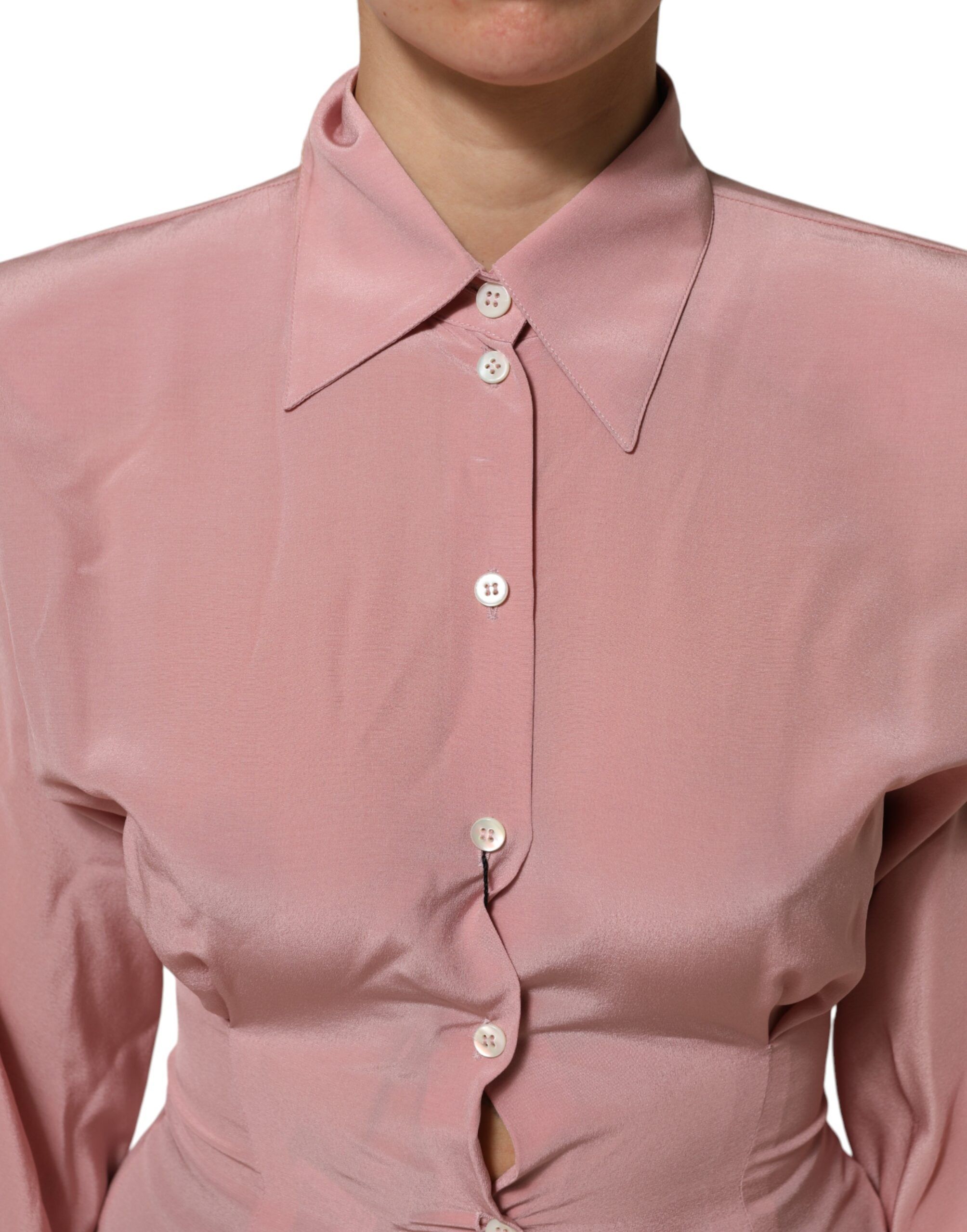Silk Collared Long Sleeves Blouse Women's Top (Pre-Owned) - Dolce & Gabbana - Modalova