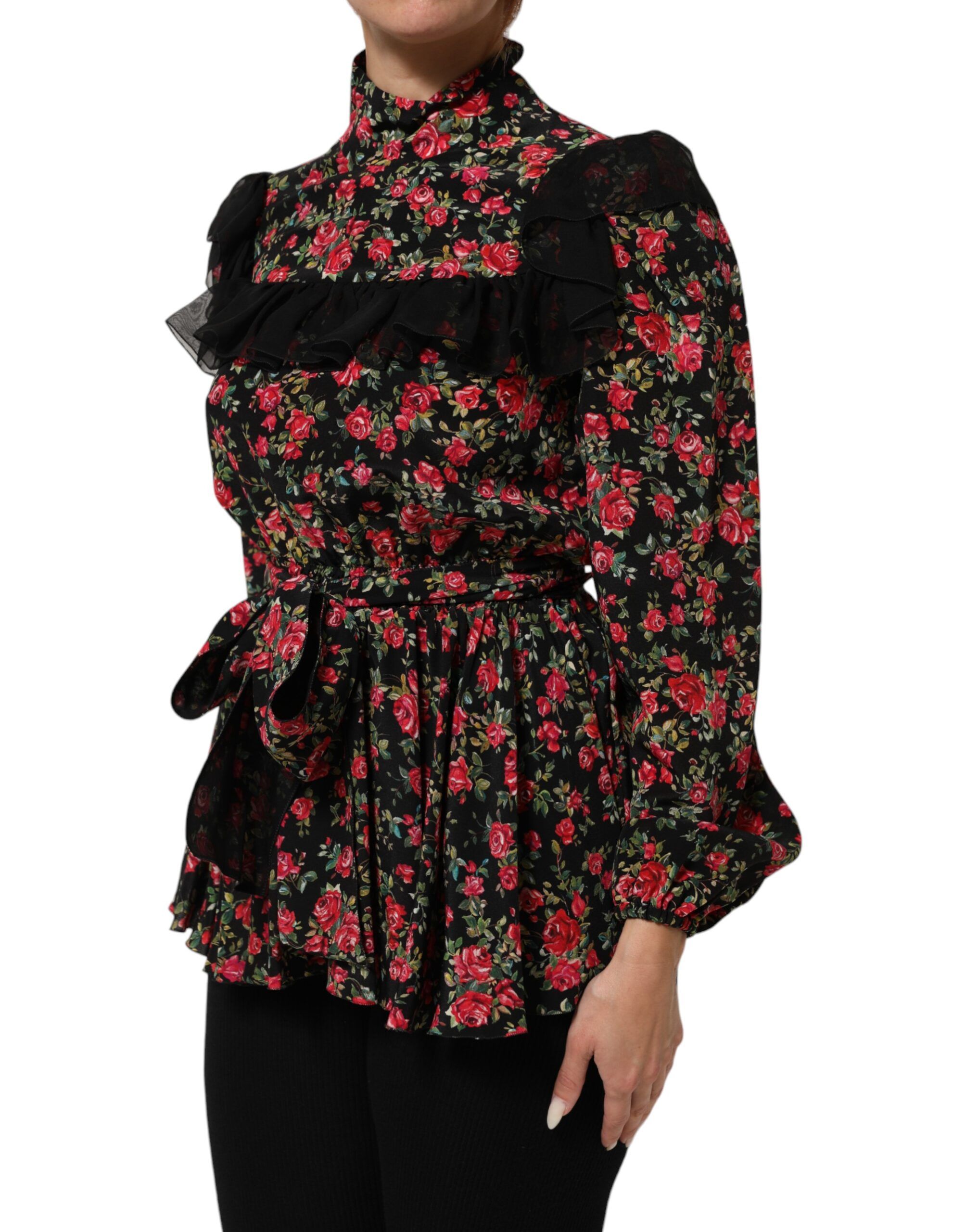 Floral Print Long Sleeve Blouse Women's Top - Dolce & Gabbana - Modalova