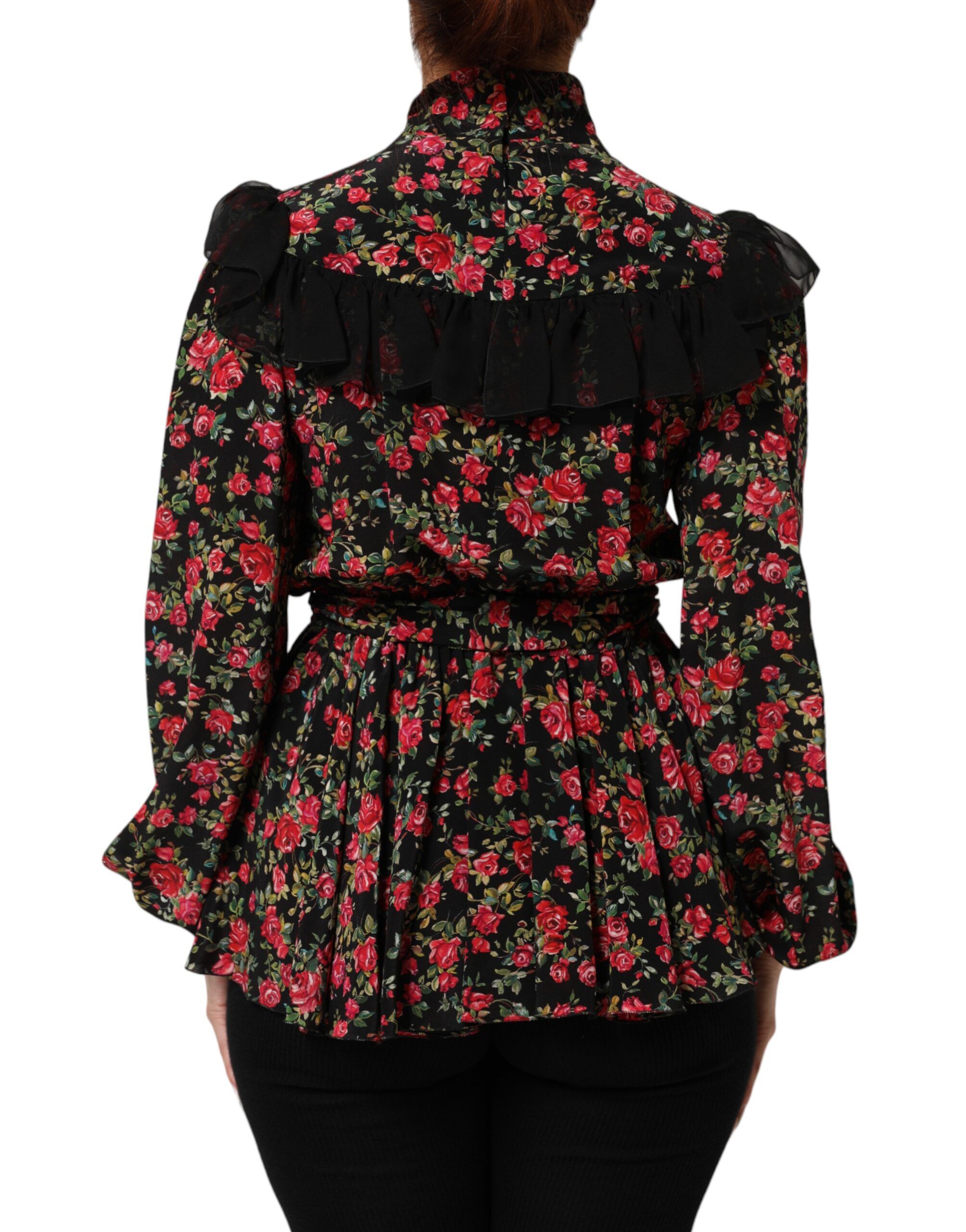 Floral Print Long Sleeve Blouse Women's Top - Dolce & Gabbana - Modalova