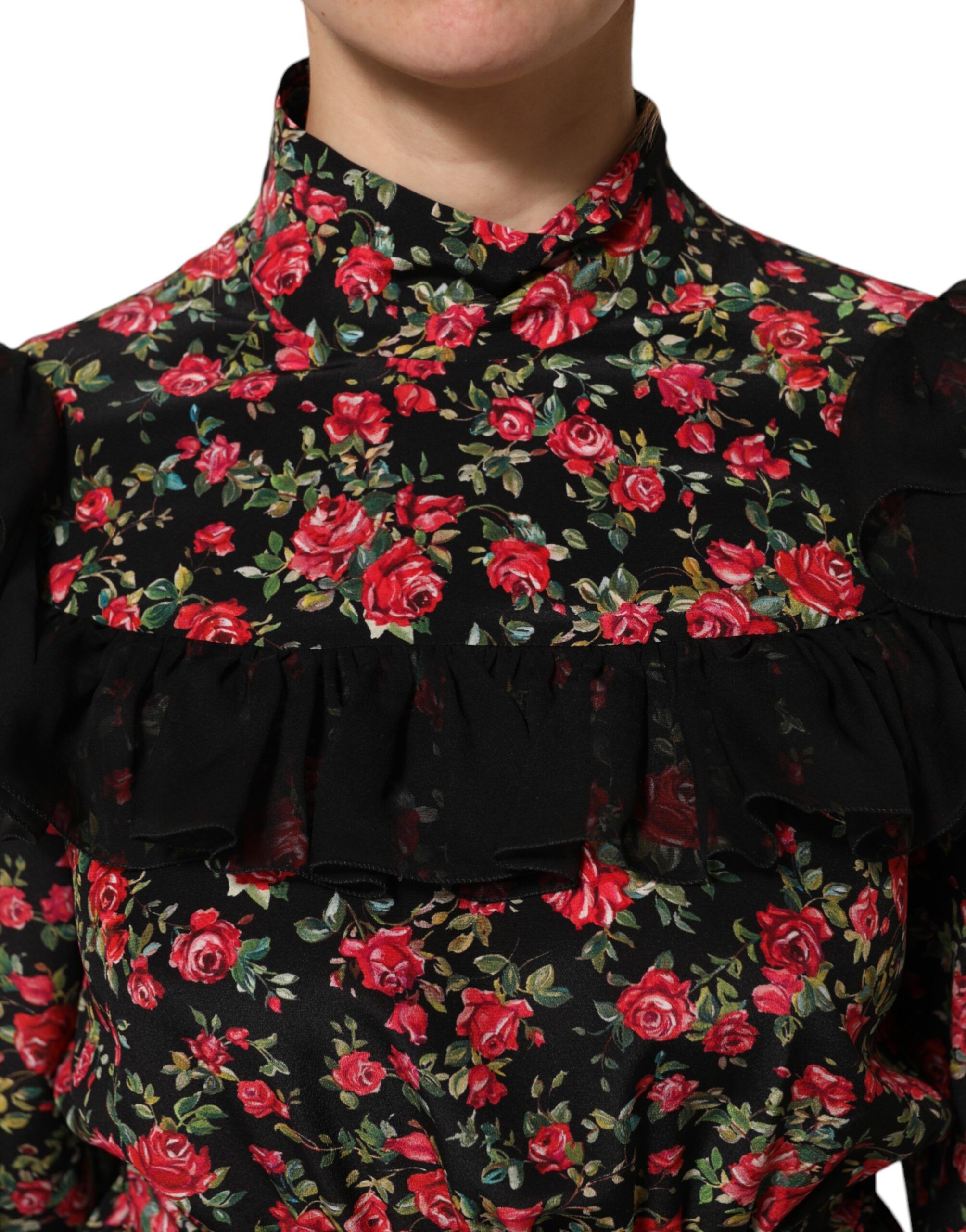 Floral Print Long Sleeve Blouse Women's Top - Dolce & Gabbana - Modalova