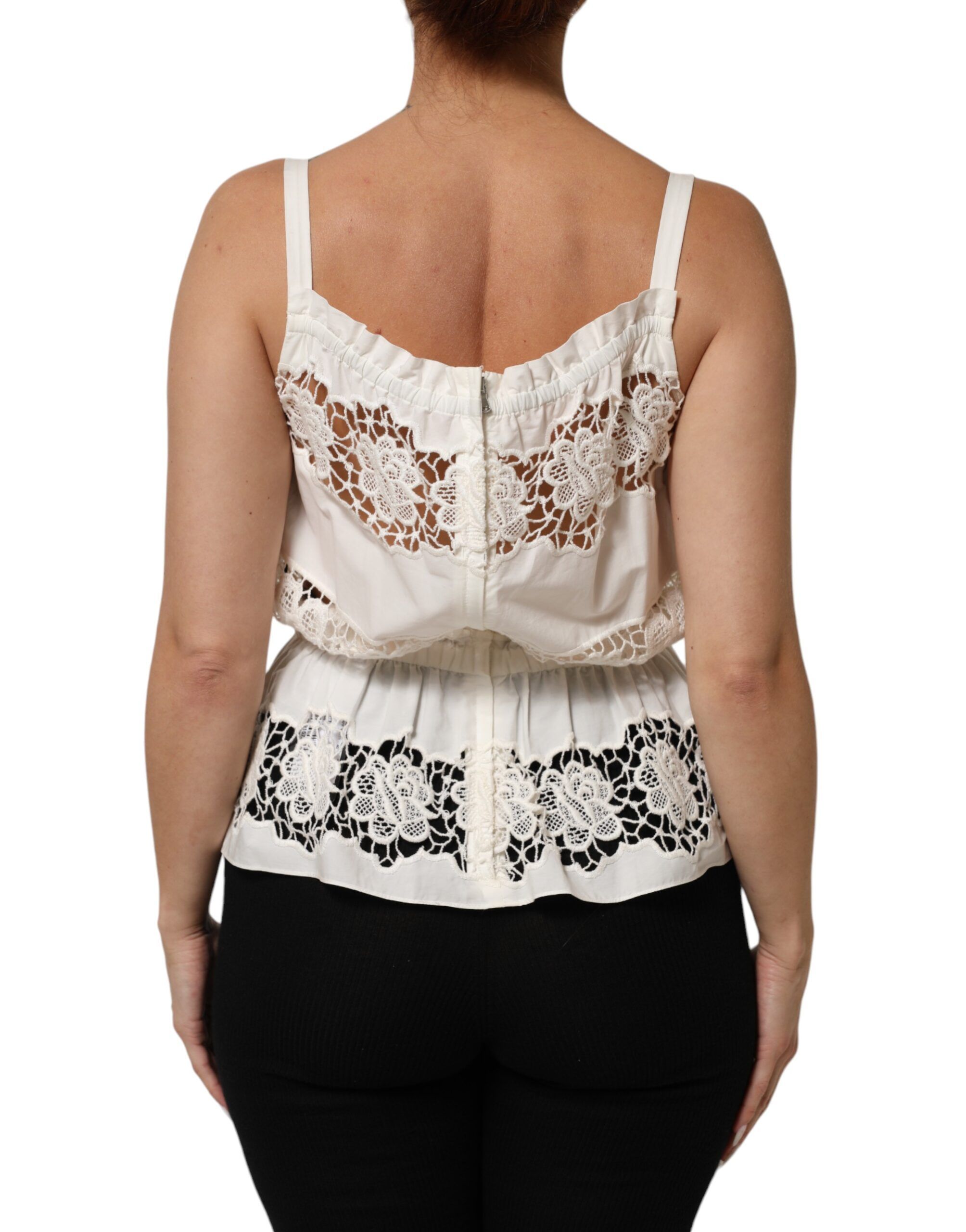Poplin Openwork Embroidery Tank Women's Top (Pre-Owned) - Dolce & Gabbana - Modalova