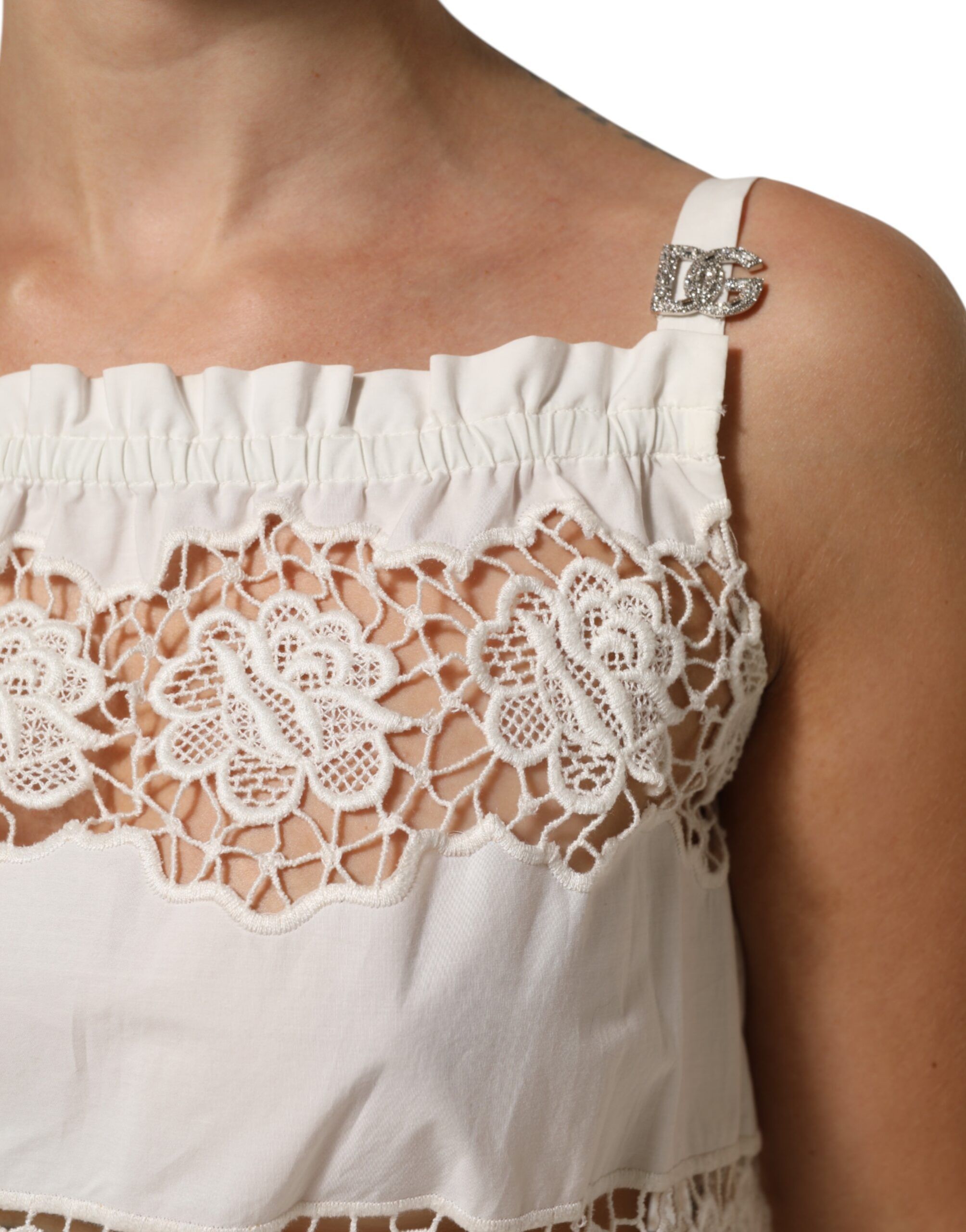 Poplin Openwork Embroidery Tank Women's Top (Pre-Owned) - Dolce & Gabbana - Modalova