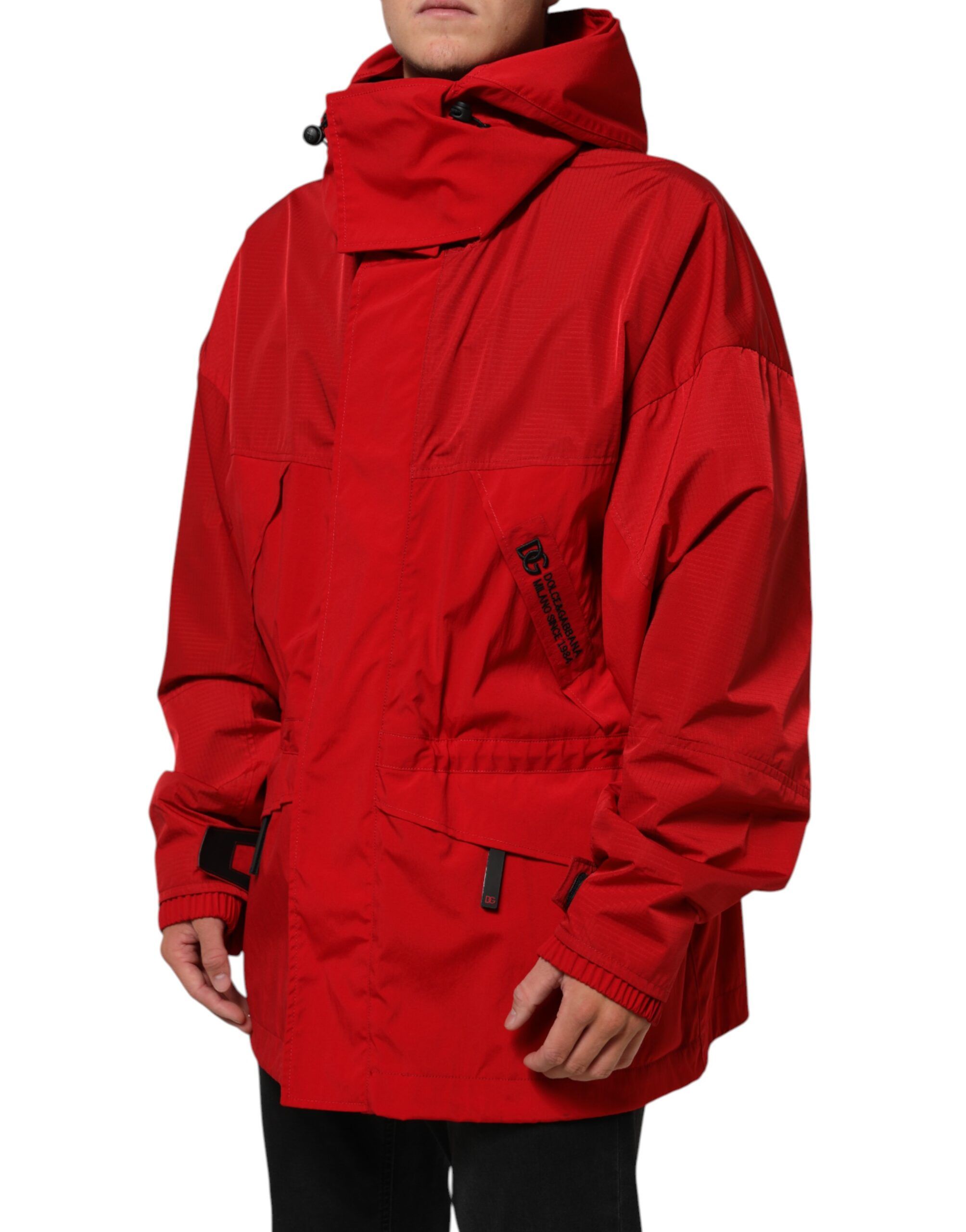 Nylon Hooded Men Full Zip Parka Men's Jacket - Dolce & Gabbana - Modalova