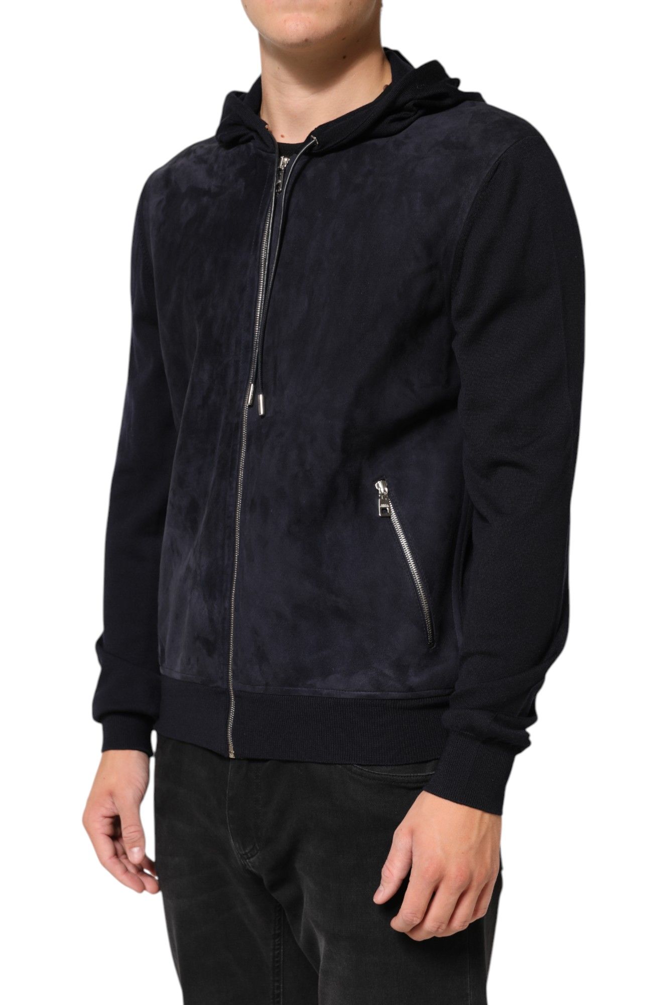 Leather Full Zip Hooded Blouson Men's Jacket - Dolce & Gabbana - Modalova