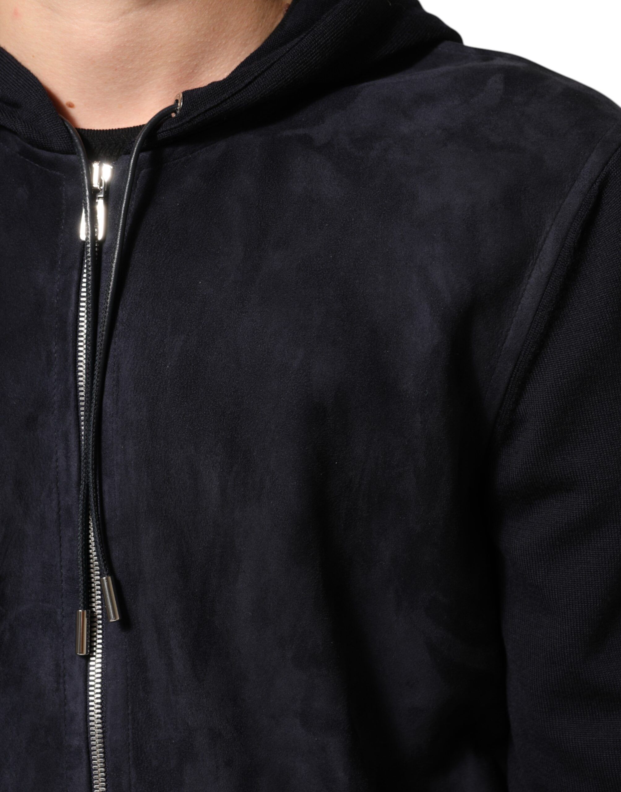 Leather Full Zip Hooded Blouson Men's Jacket - Dolce & Gabbana - Modalova