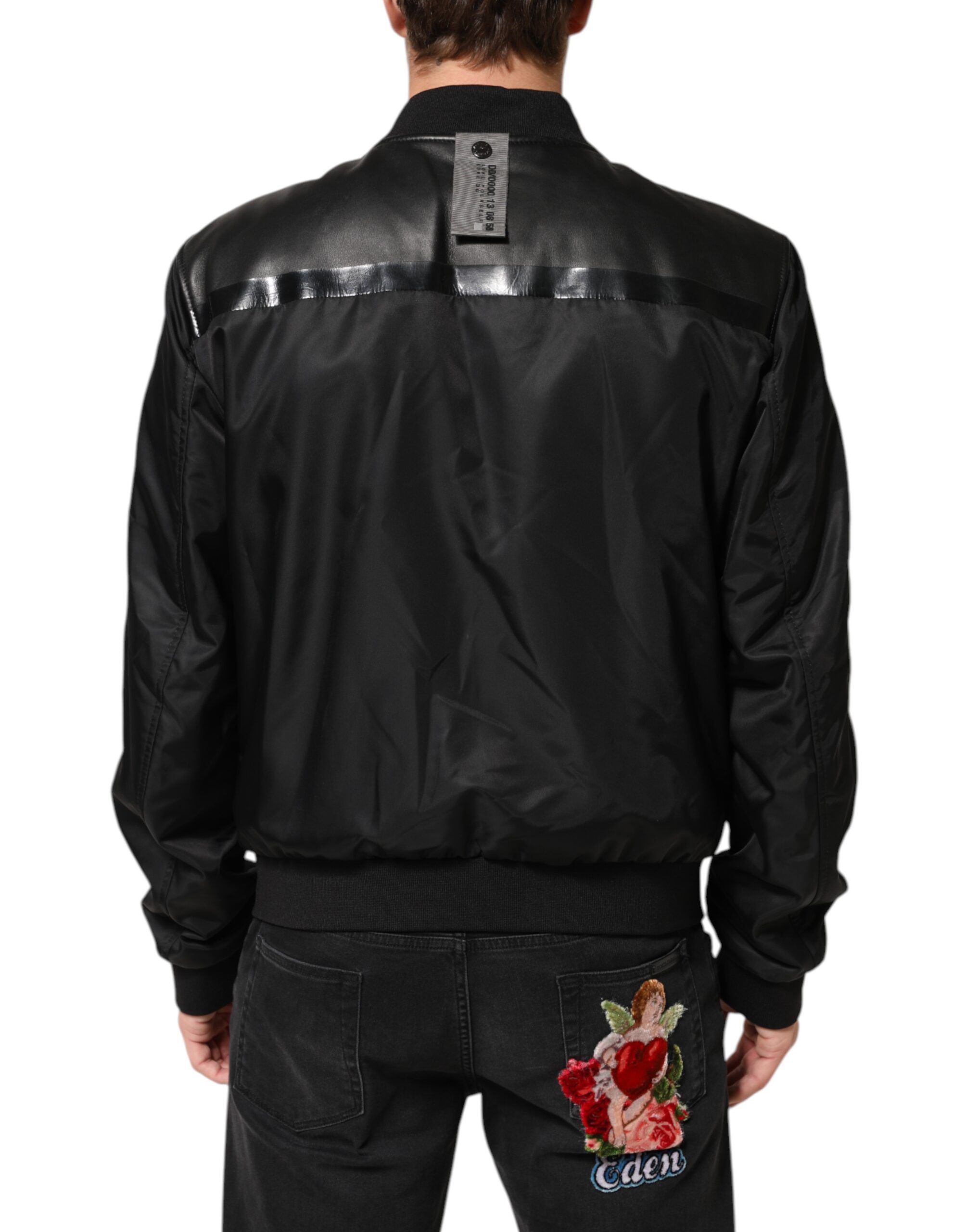Leather Nylon FullZip Blouson Men's Jacket - Dolce & Gabbana - Modalova