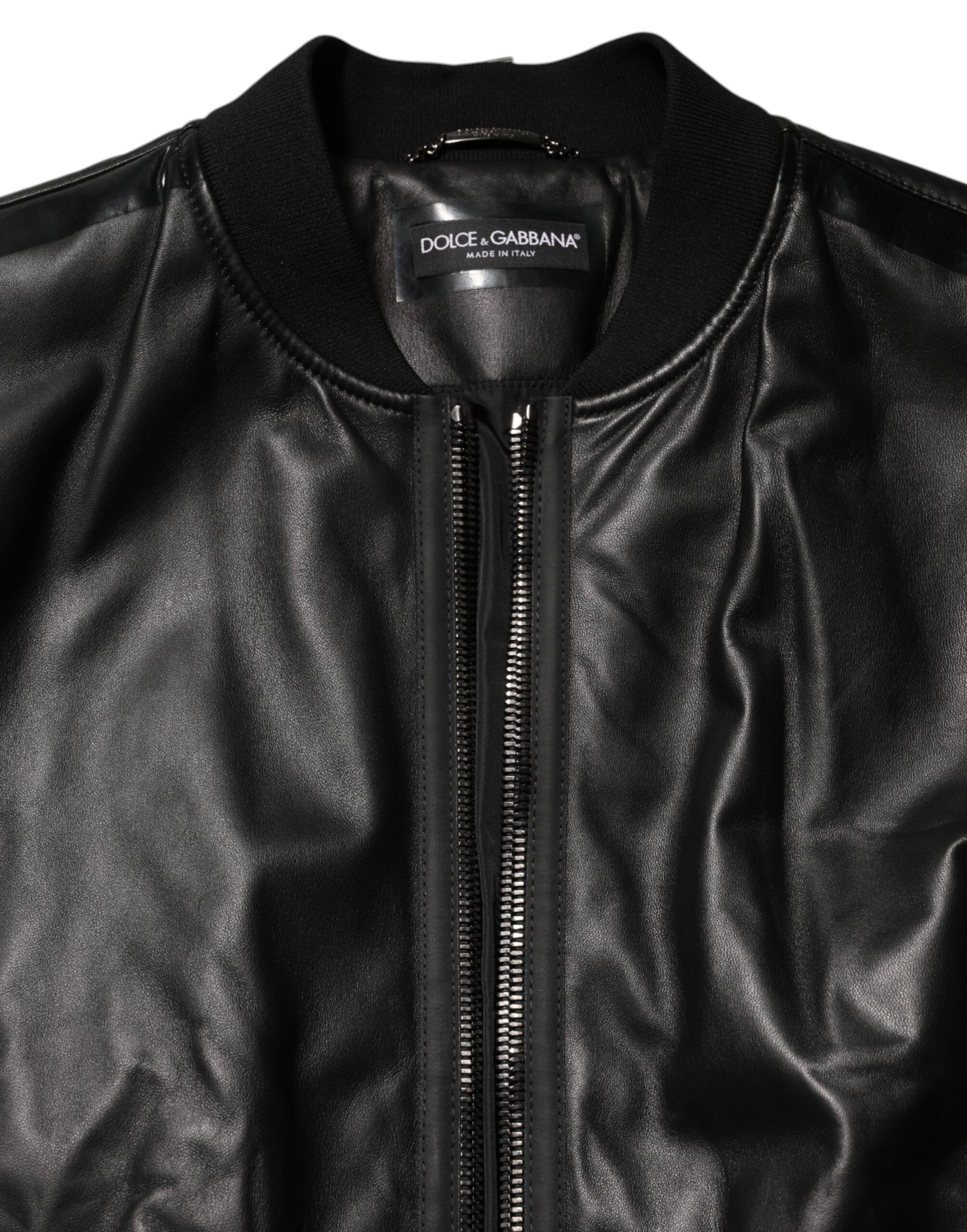 Leather Nylon FullZip Blouson Men's Jacket - Dolce & Gabbana - Modalova