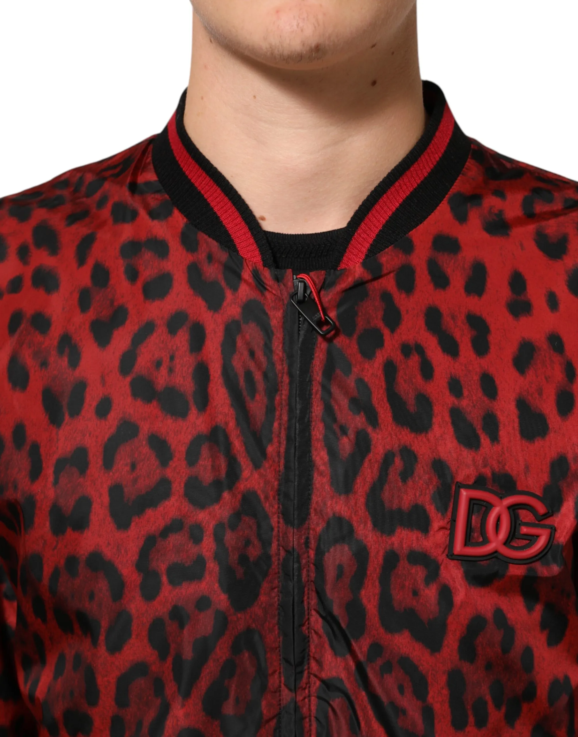 Leopard Print Full Zip Bomber Men Men's Jacket - Dolce & Gabbana - Modalova