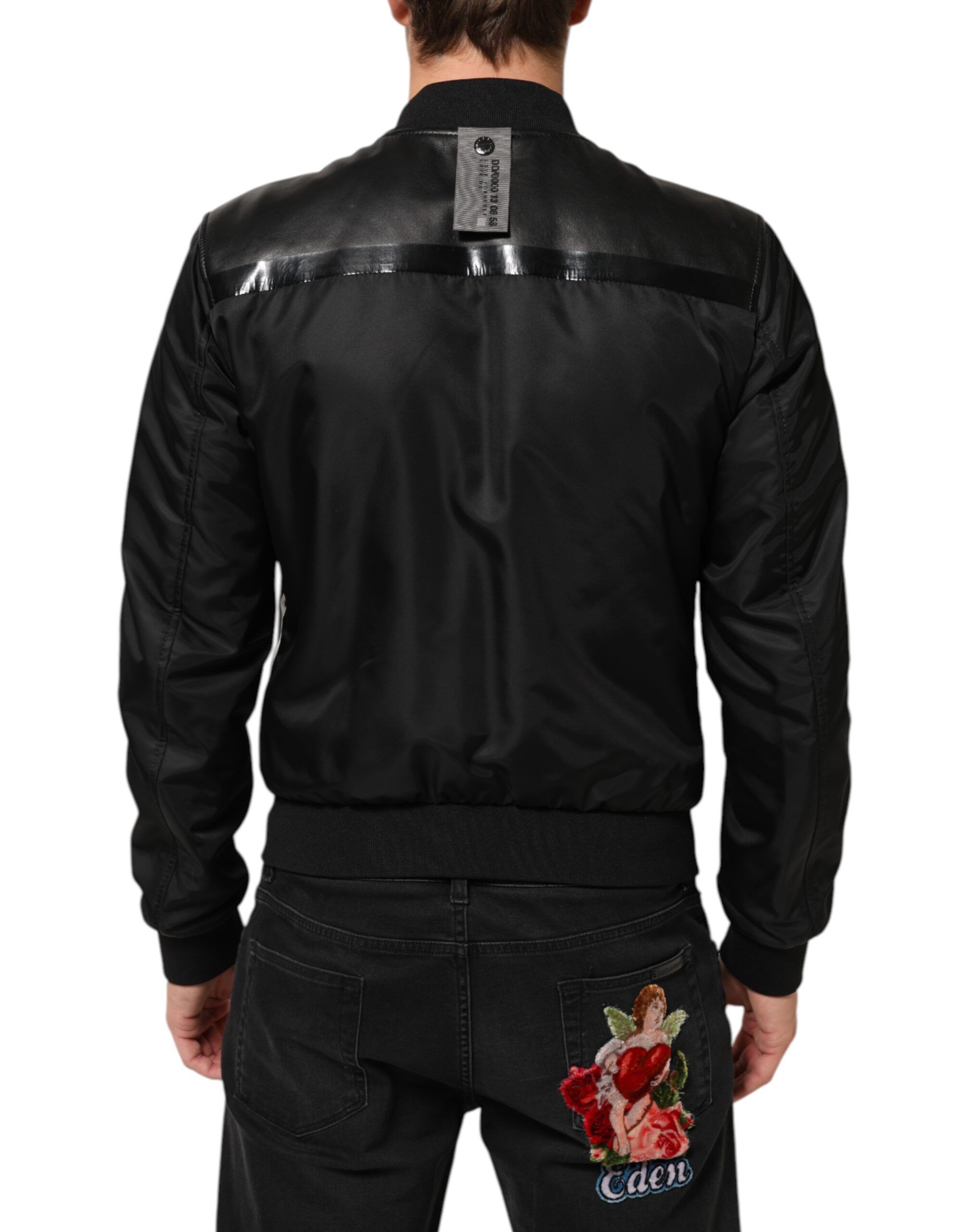Leather Nylon FullZip Blouson Men's Jacket (Pre-Owned) - Dolce & Gabbana - Modalova