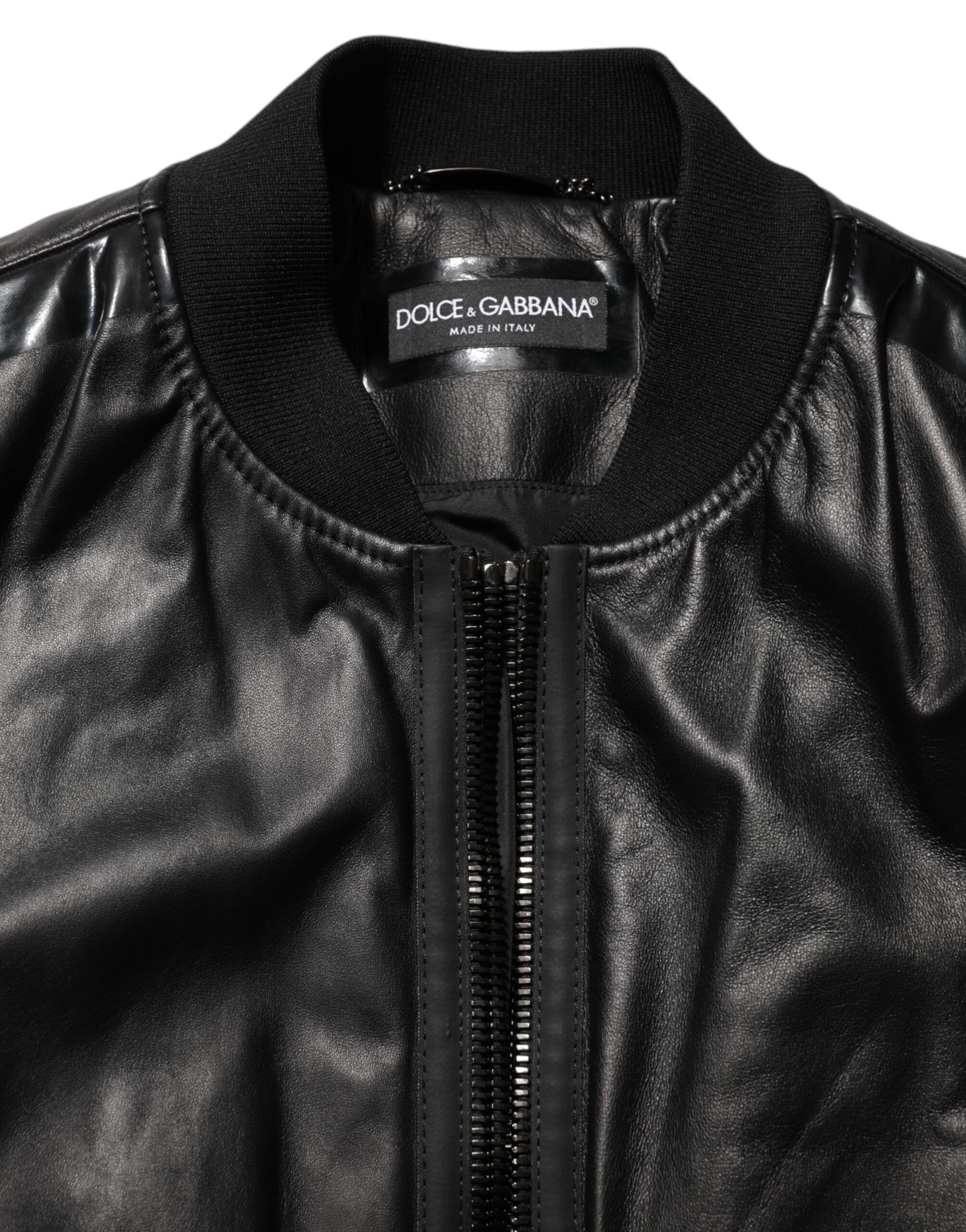 Leather Nylon FullZip Blouson Men's Jacket (Pre-Owned) - Dolce & Gabbana - Modalova