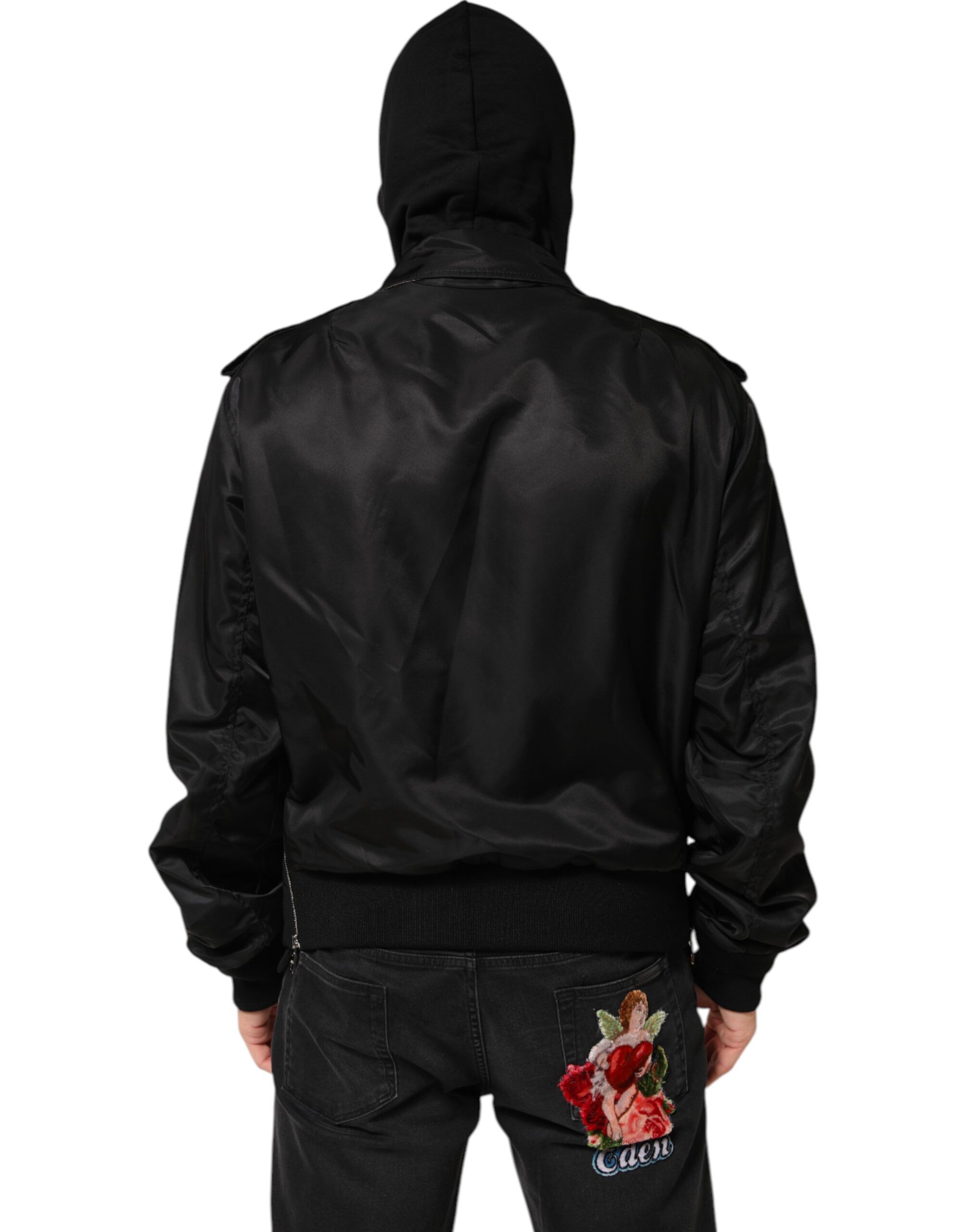 Cotton Hooded Full Zip Bomber Men's Jacket - Dolce & Gabbana - Modalova
