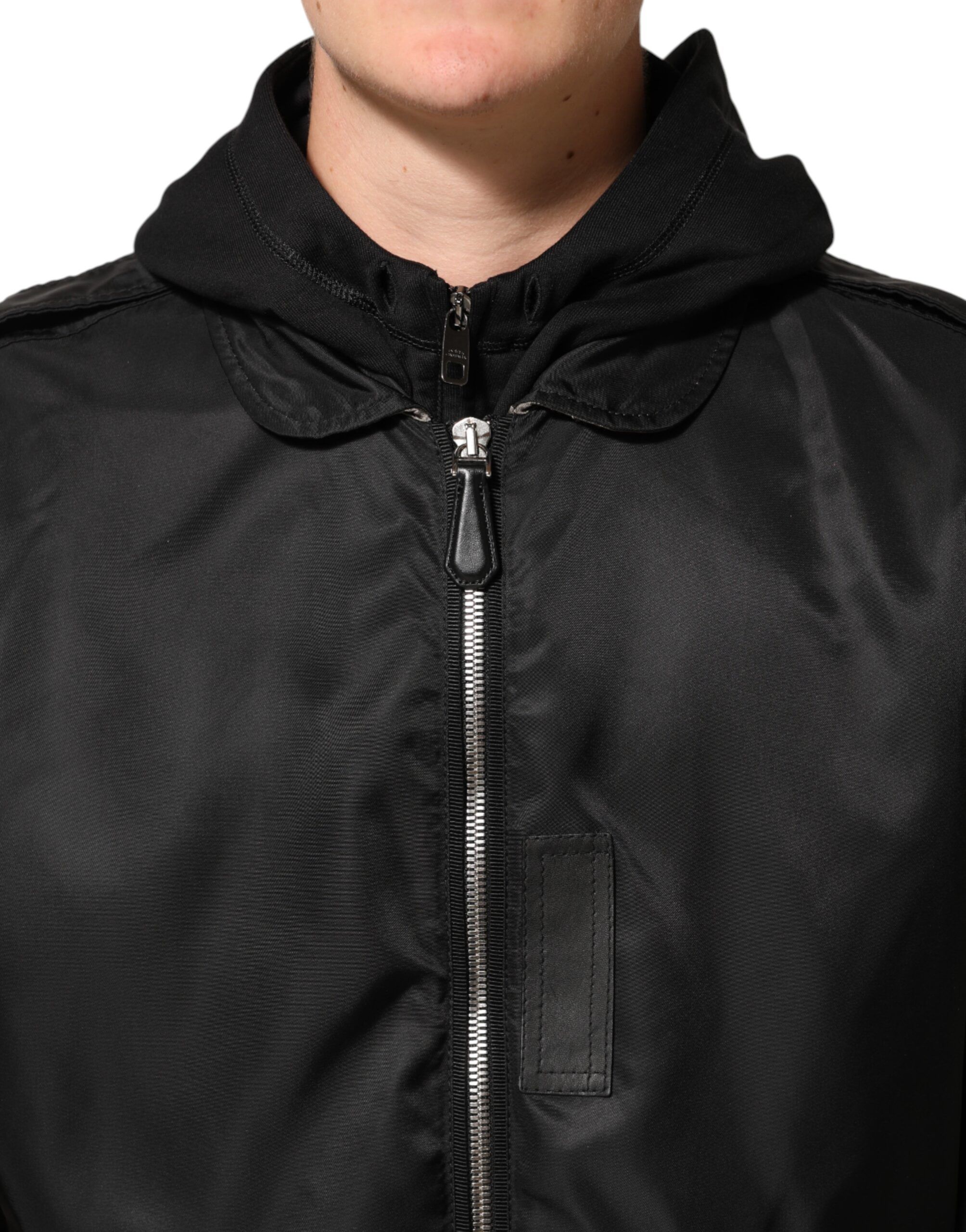 Cotton Hooded Full Zip Bomber Men's Jacket - Dolce & Gabbana - Modalova