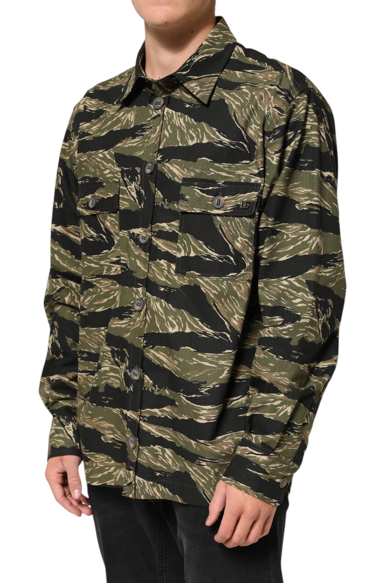 Camouflage Cotton Casual Men's Shirt - Dolce & Gabbana - Modalova