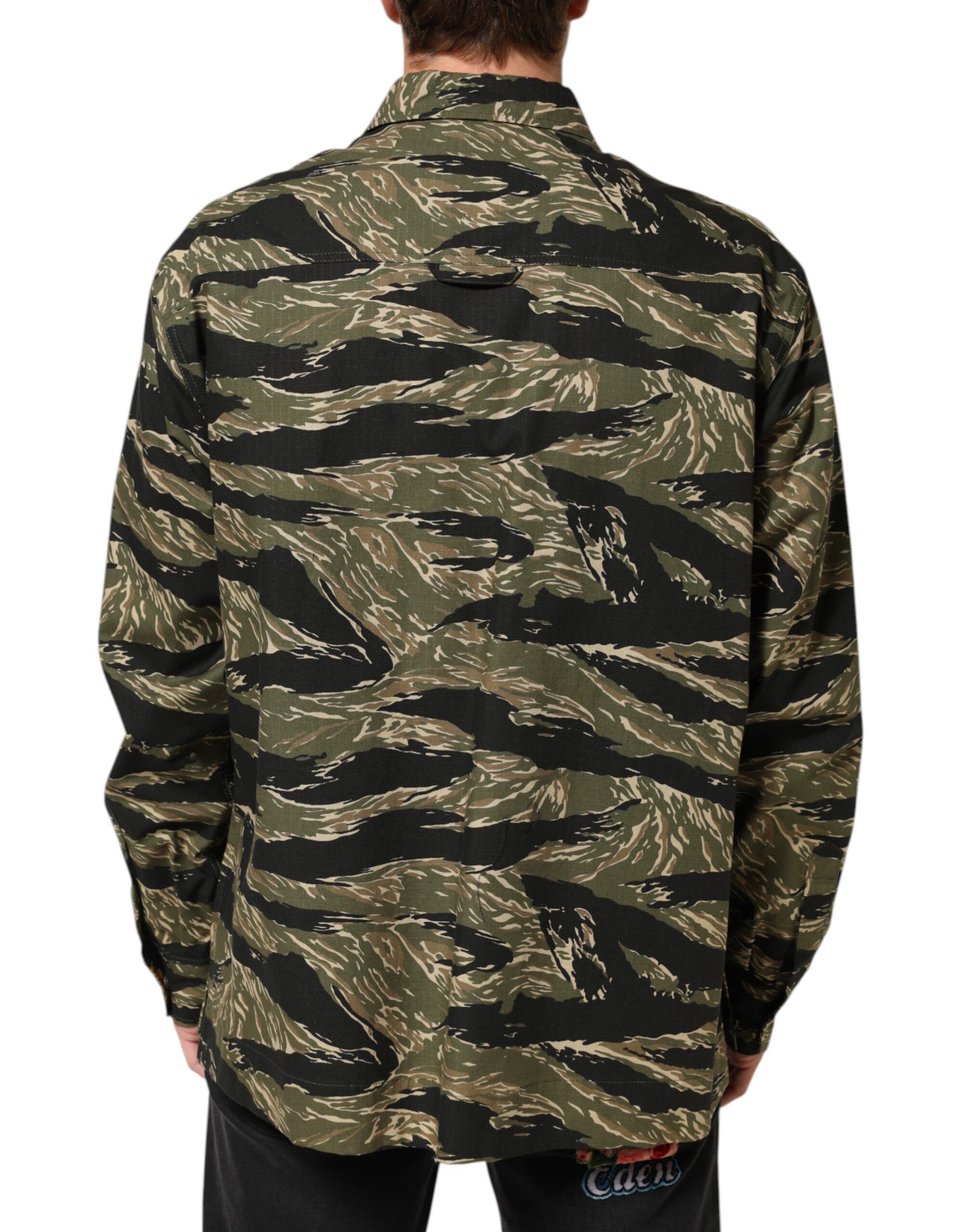 Camouflage Cotton Casual Men's Shirt - Dolce & Gabbana - Modalova