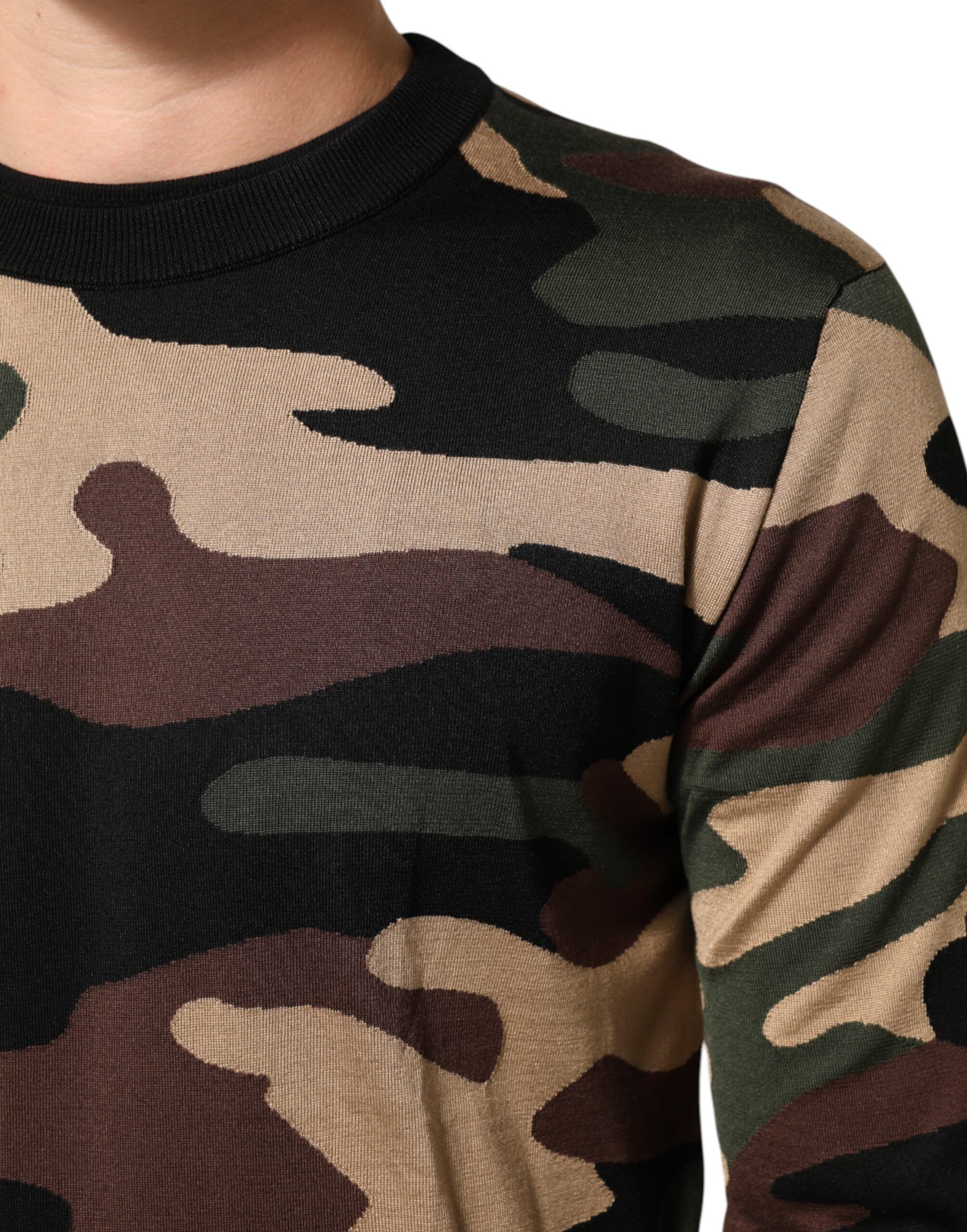 Camouflage Crew Neck Men Pullover Men's Sweater - Dolce & Gabbana - Modalova
