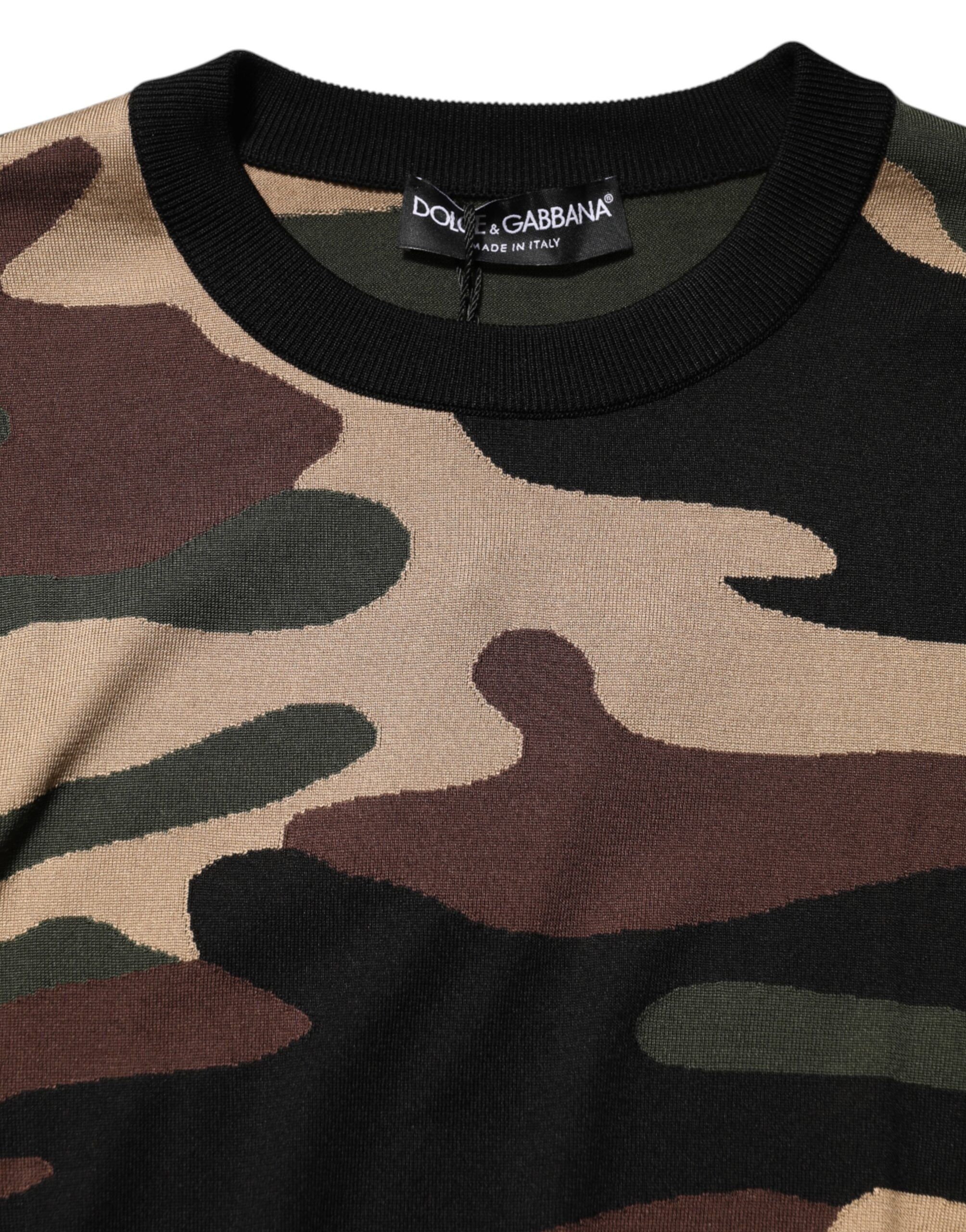 Camouflage Crew Neck Men Pullover Men's Sweater - Dolce & Gabbana - Modalova