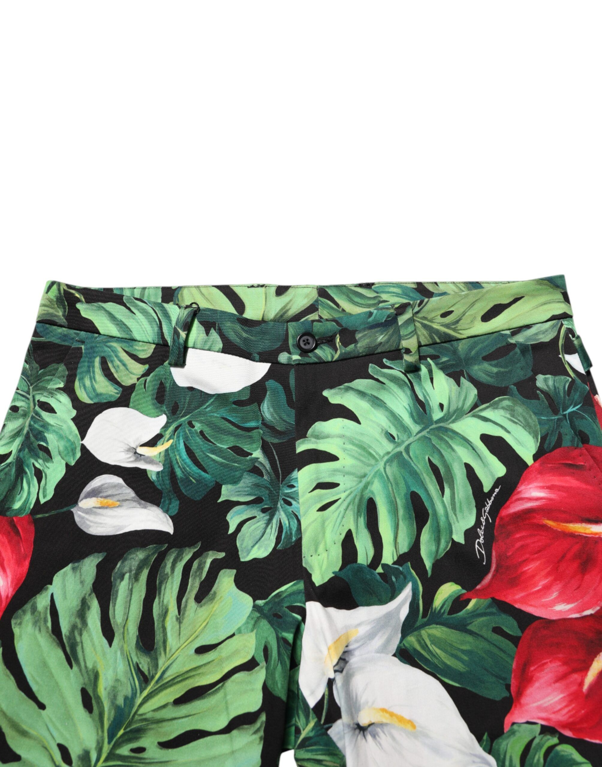 Floral Print Cotton Tapered Men's Pants - Dolce & Gabbana - Modalova