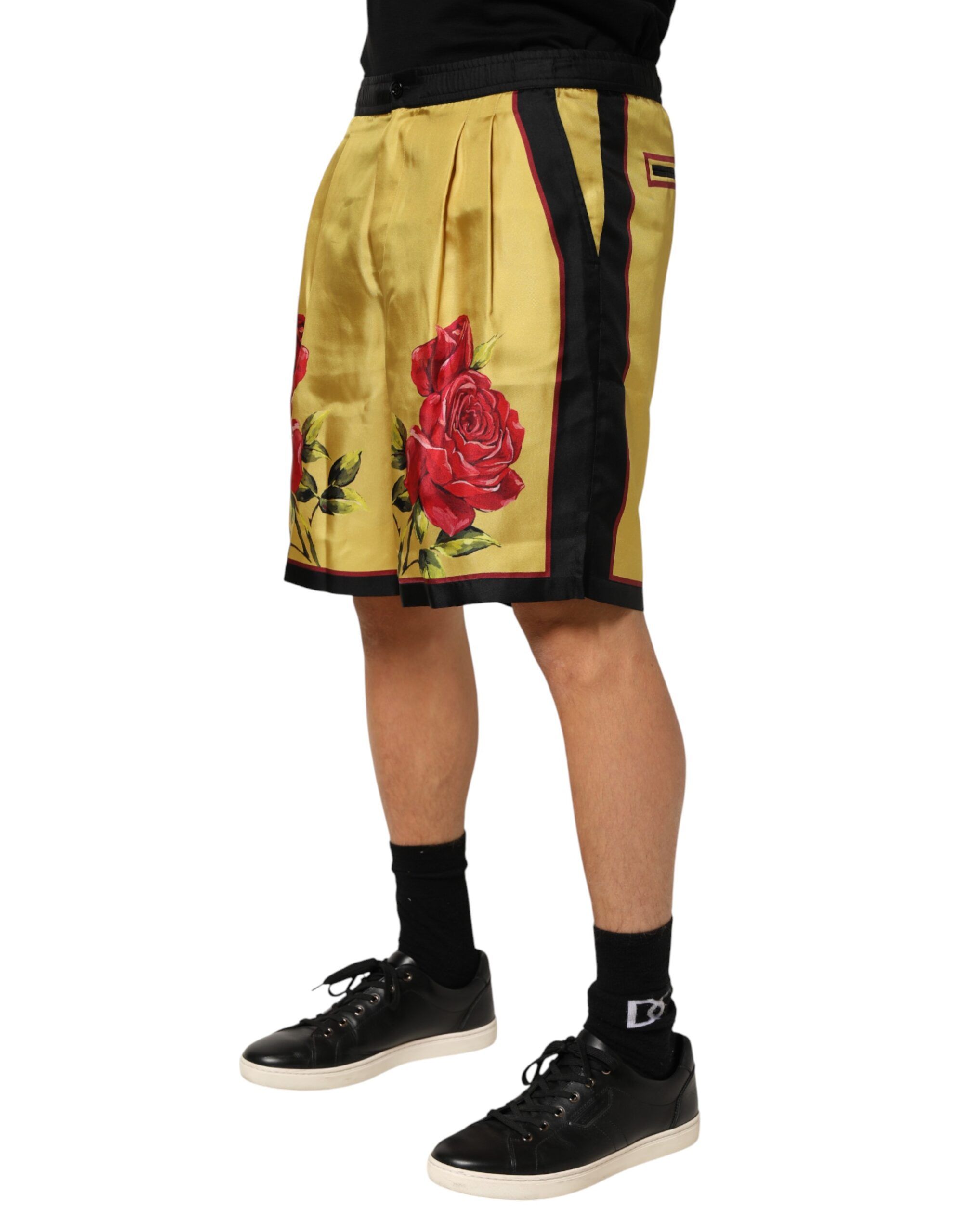 Floral Print Silk Men Bermuda Men's Shorts - Dolce & Gabbana - Modalova