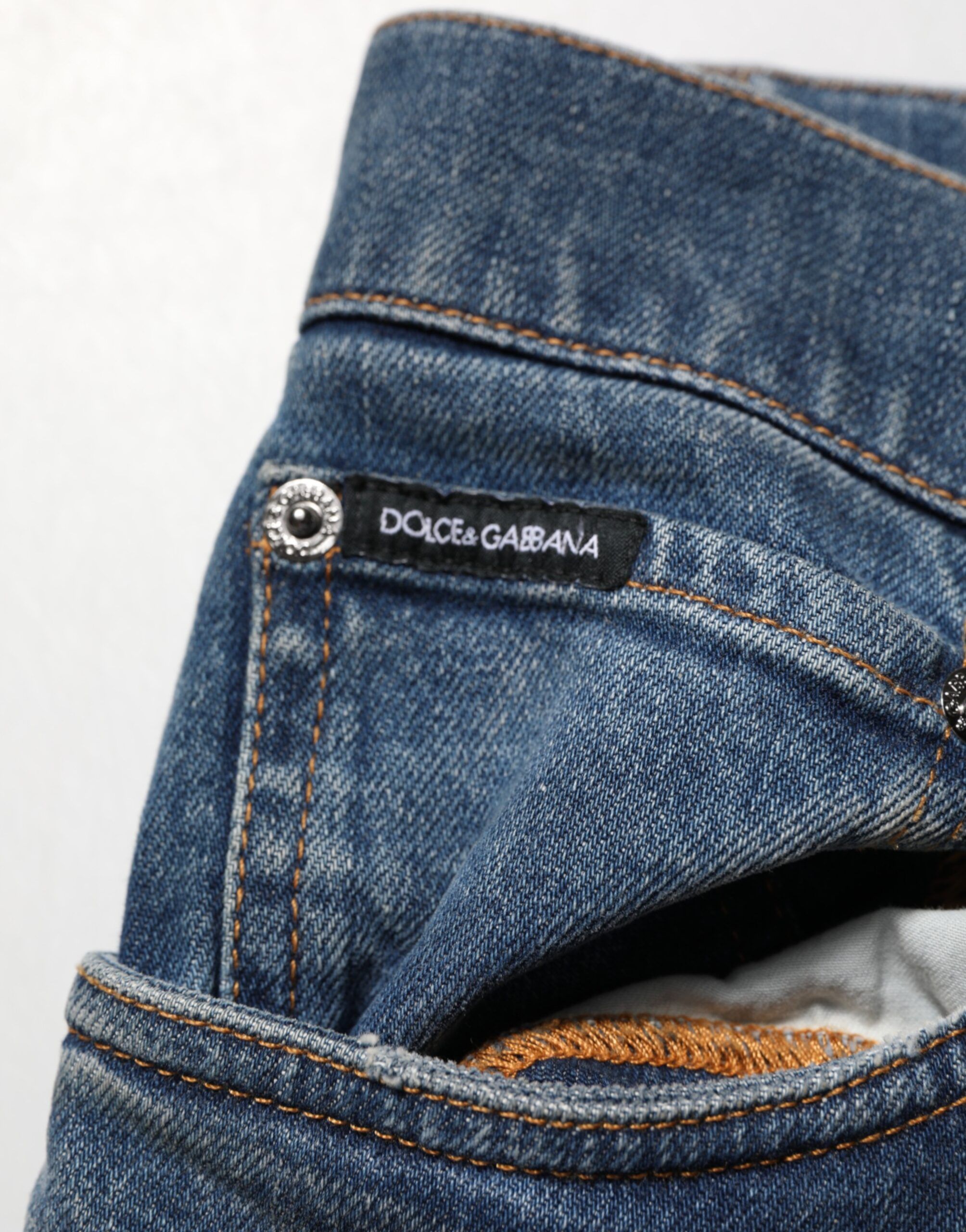 Tattered Cotton Skinny Men Denim Men's Jeans - Dolce & Gabbana - Modalova