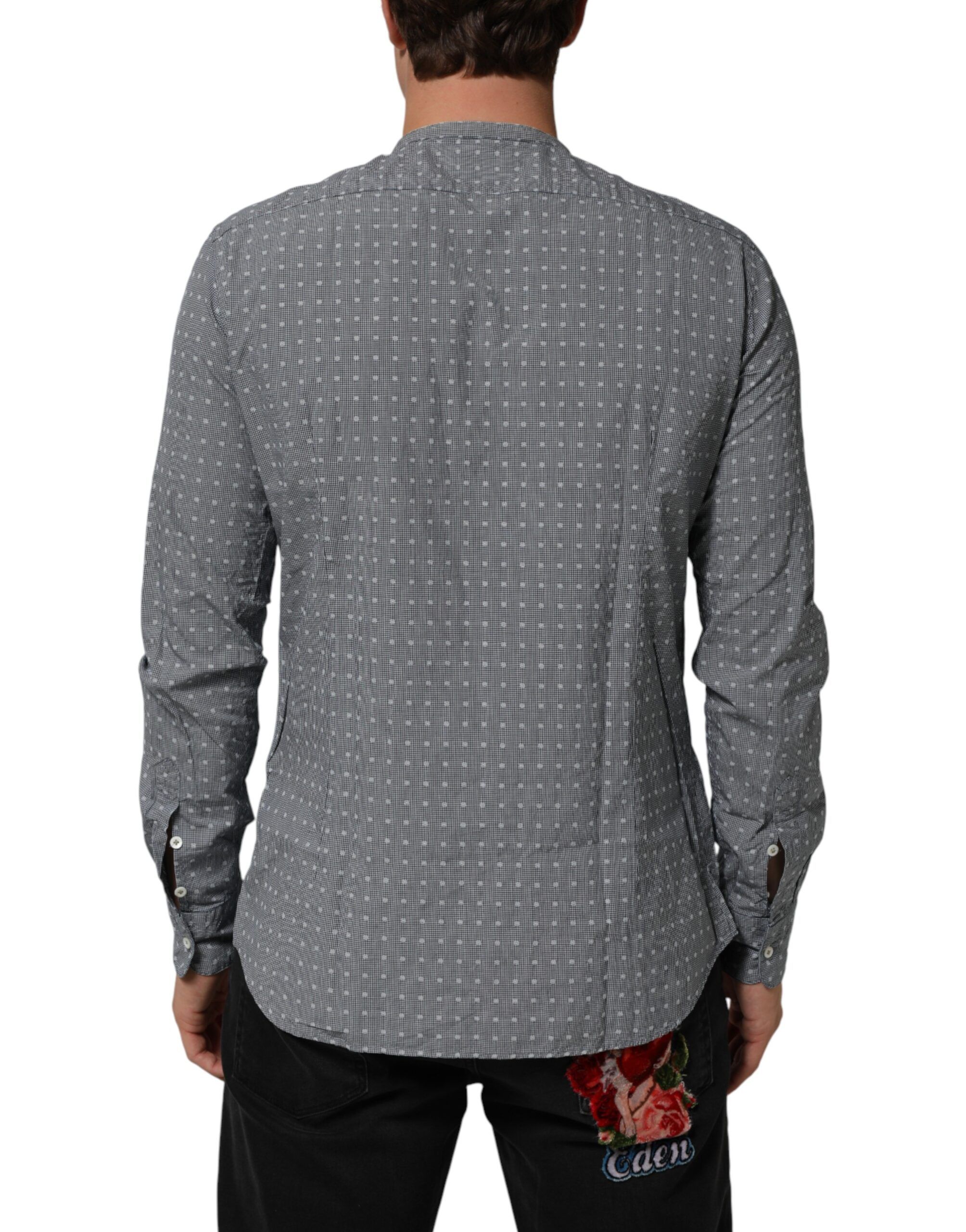 Polka Dot Cotton Button Down Long Sleeves Men's Shirt - AGLINI - Modalova