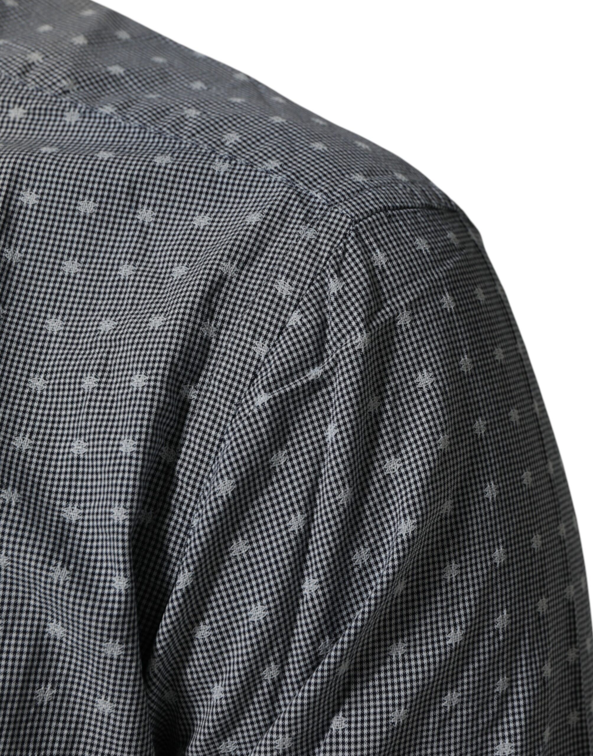 Polka Dot Cotton Button Down Long Sleeves Men's Shirt - AGLINI - Modalova