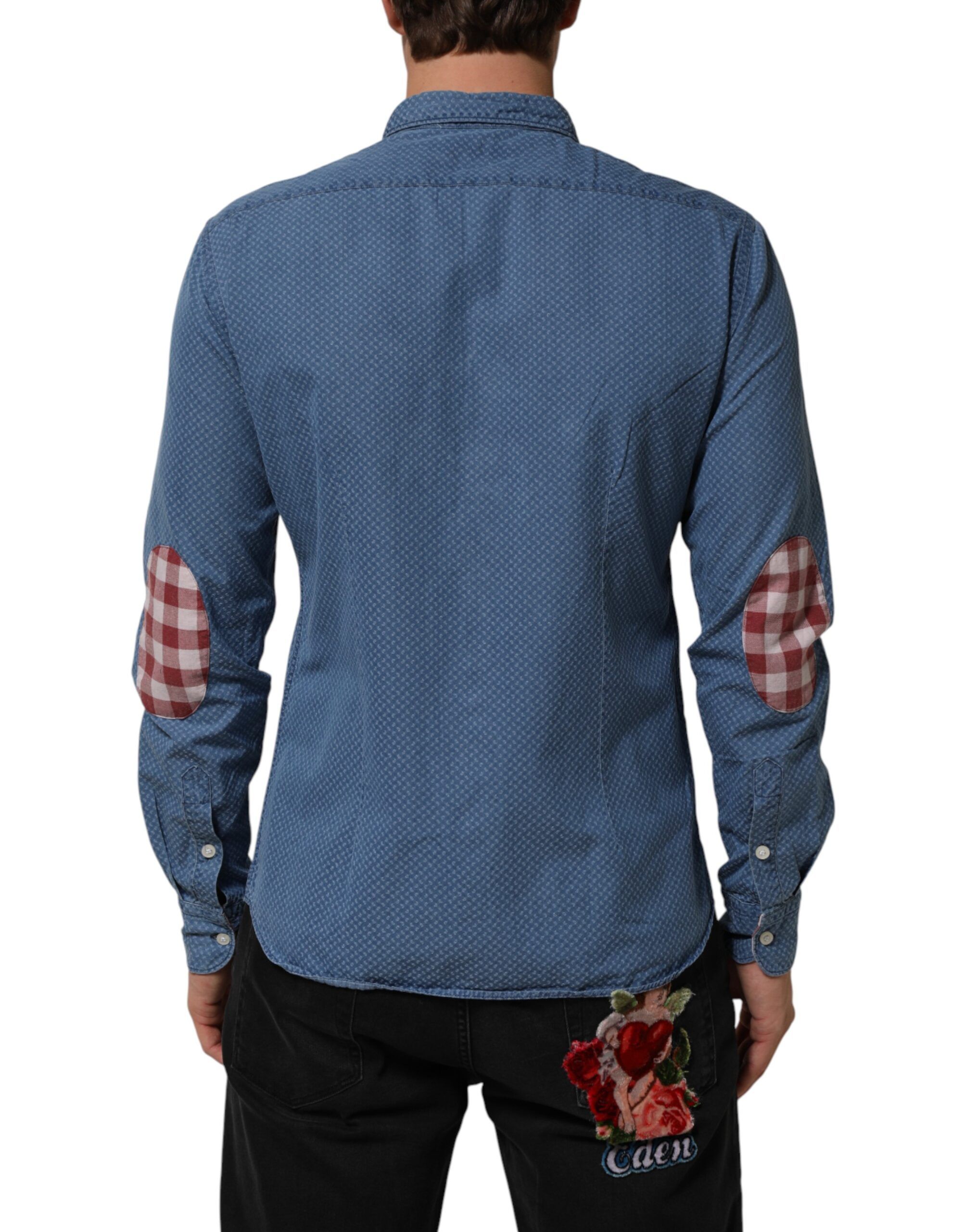 Cotton Slim Fit Collared Long Sleeve Casual Men's Shirt (Pre-Owned) - AGLINI - Modalova