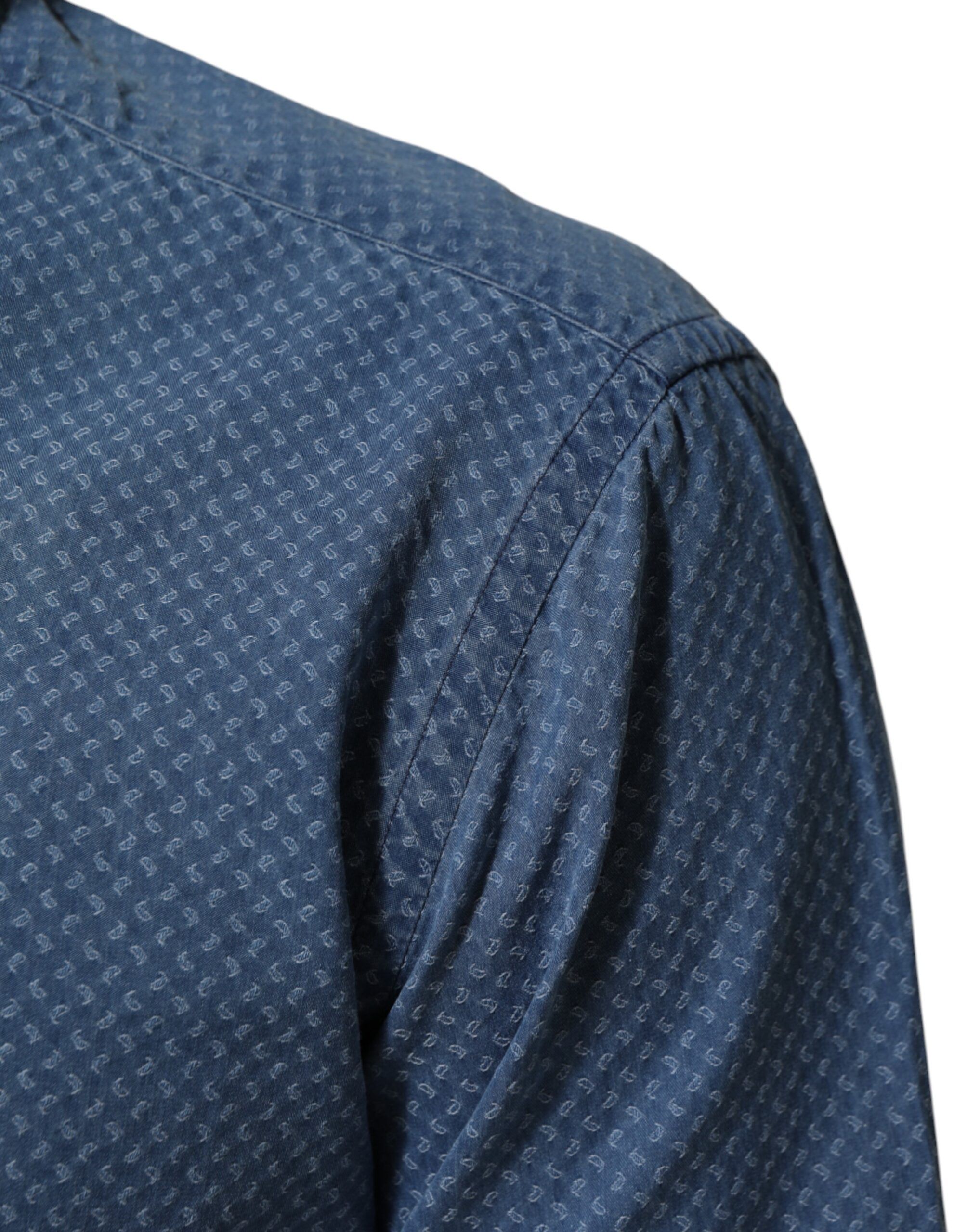 Cotton Slim Fit Collared Long Sleeve Casual Men's Shirt (Pre-Owned) - AGLINI - Modalova