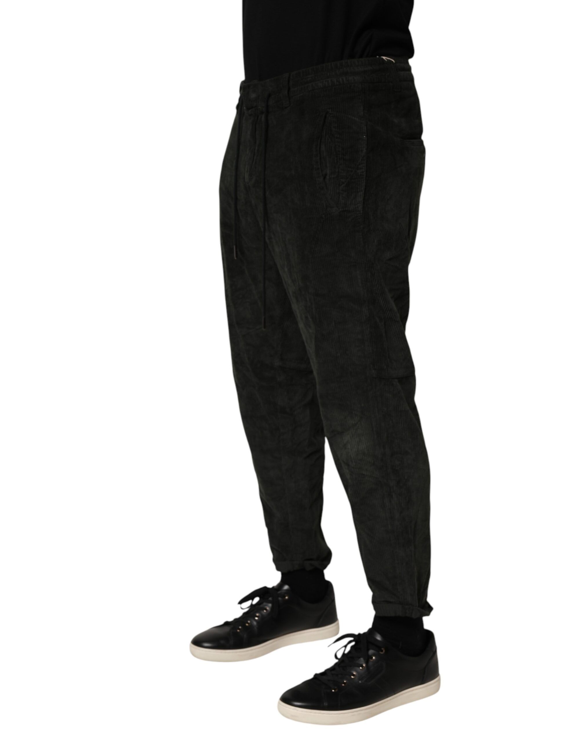 Mid Waist Cropped Corduroy Men Trouser Men's Pants - Dondup - Modalova